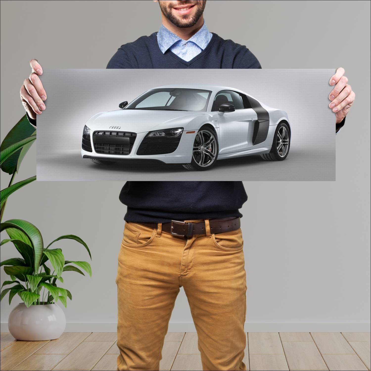Cuadro grande 30x80cm 2010 audi r8 v10 coupe us 87 567 Audi
