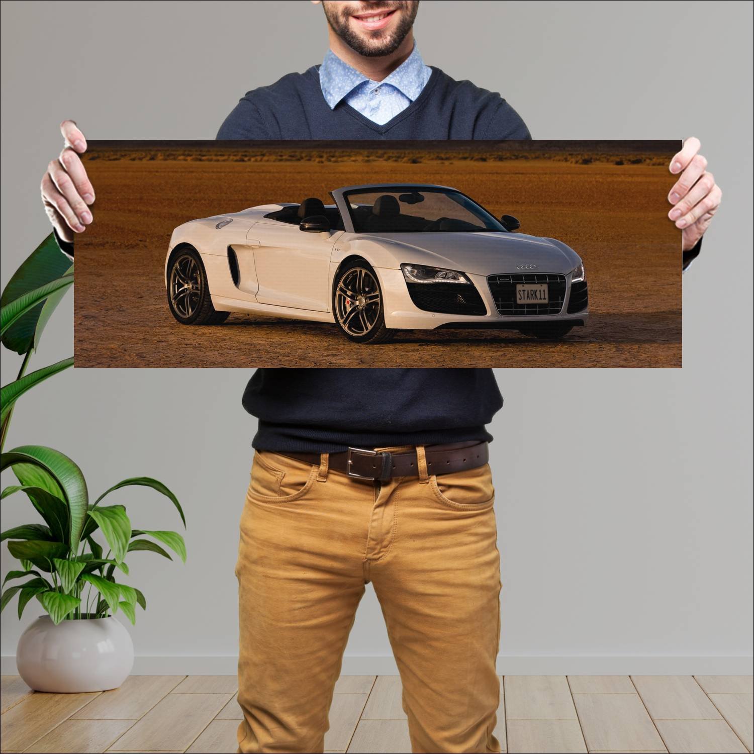 Cuadro grande 30x80cm 2010 audi r8 v10 spyder us 8 572 Audi