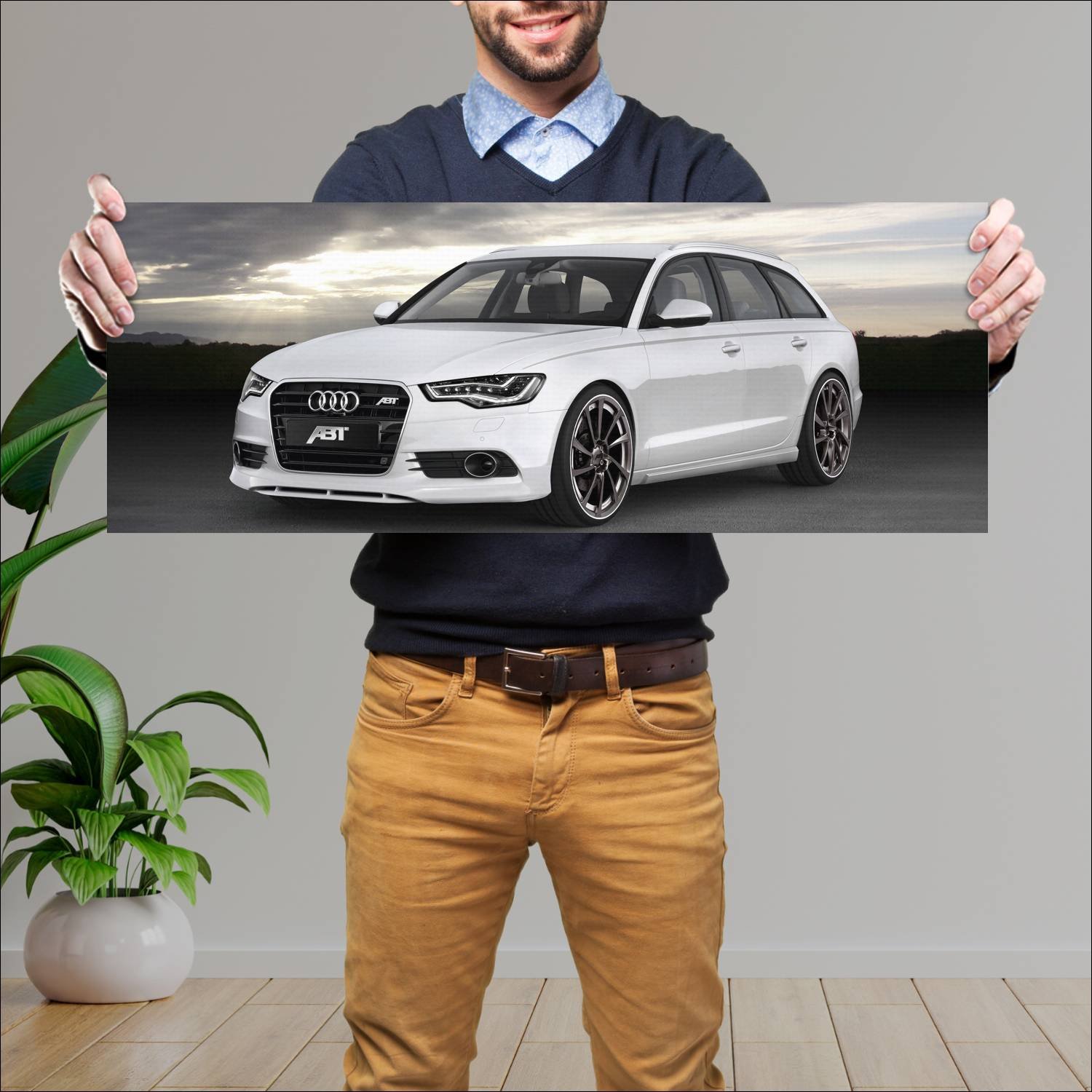Cuadro grande 30x80cm 2011 abt as6 avant auto 603 Audi