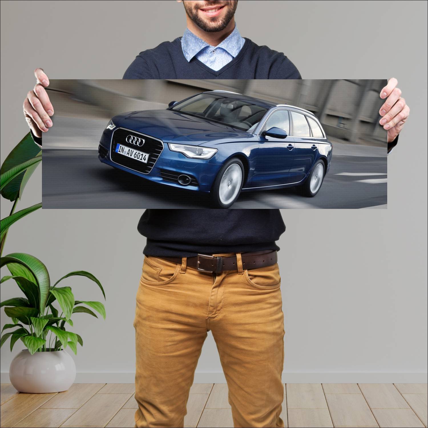 Cuadro grande 30x80cm 2011 audi a6 avant auto 623 Audi