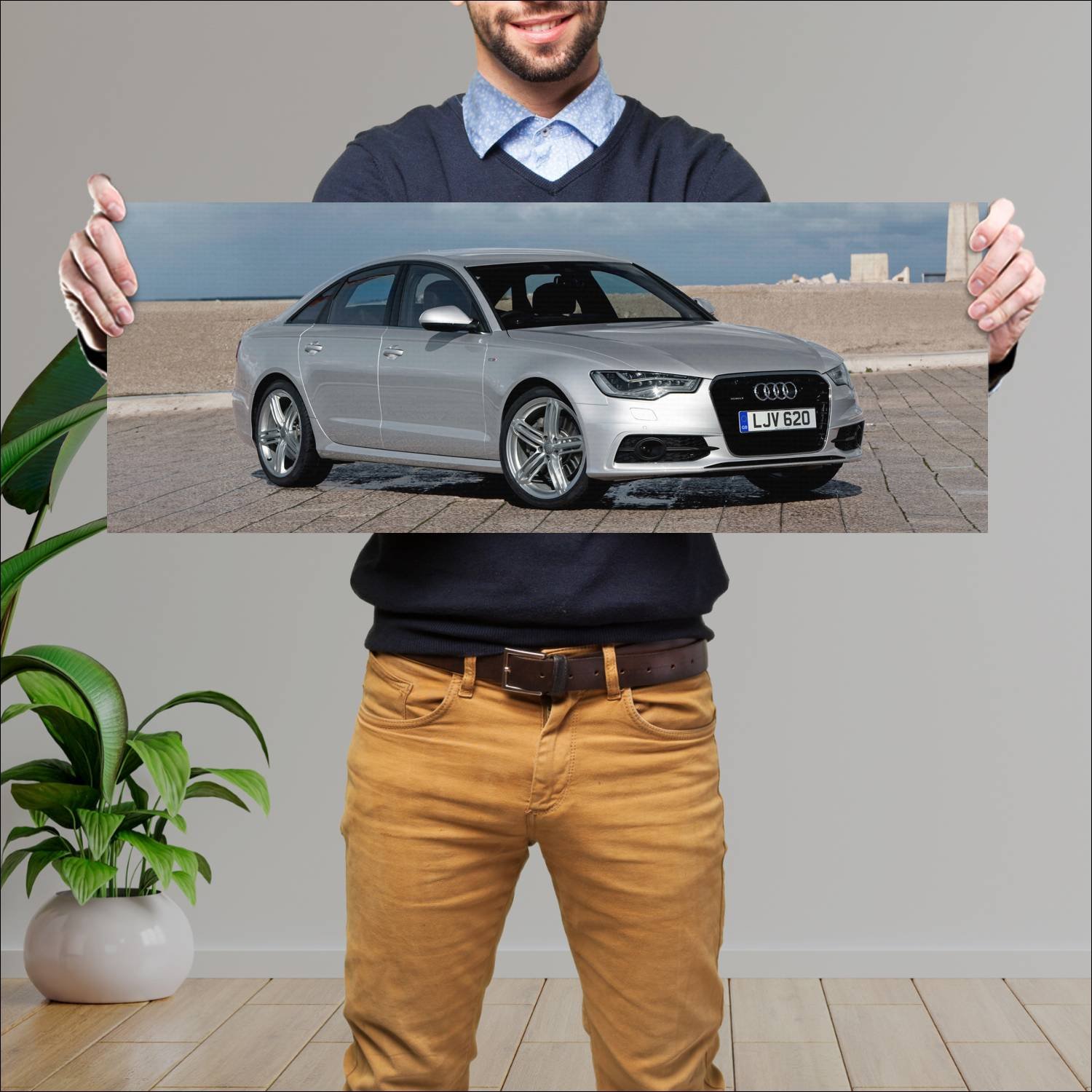 Cuadro grande 30x80cm 2011 audi a6 saloon s line u 628 Audi