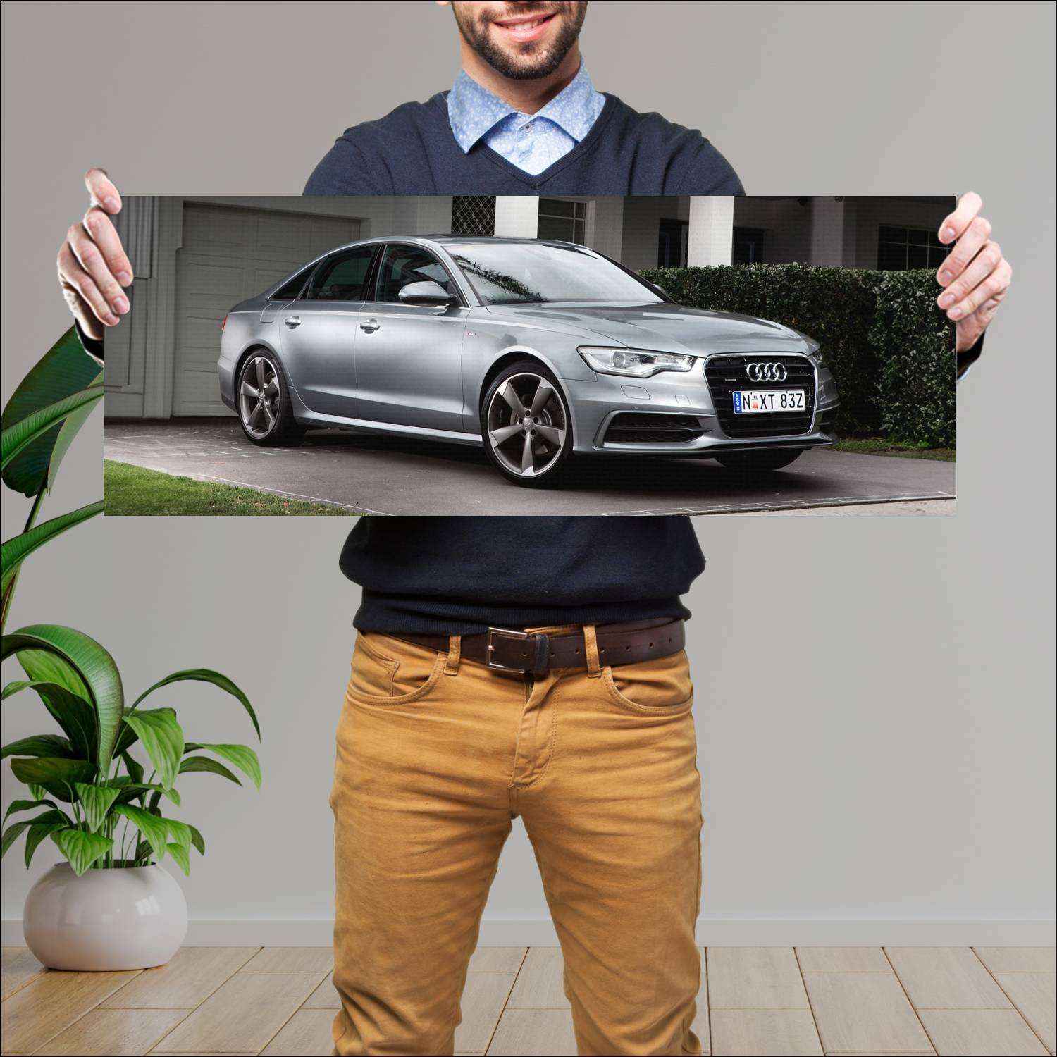 Cuadro grande 30x80cm 2011 audi a6 sedan s line au 636 Audi