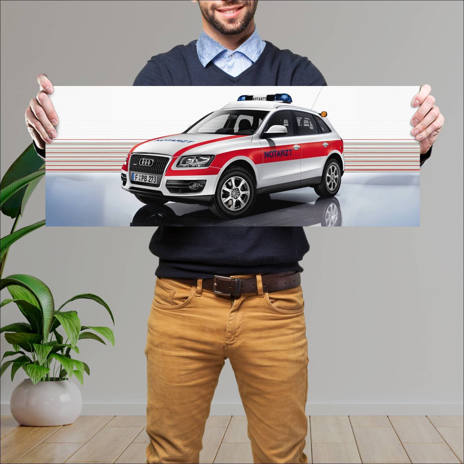 Cuadro grande 30x80cm 2011 audi q5 notarzt auto 653 Audi