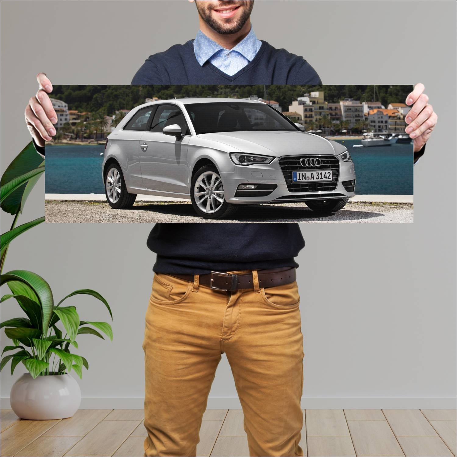 Cuadro grande 30x80cm 2012 audi a3 auto 699 Audi