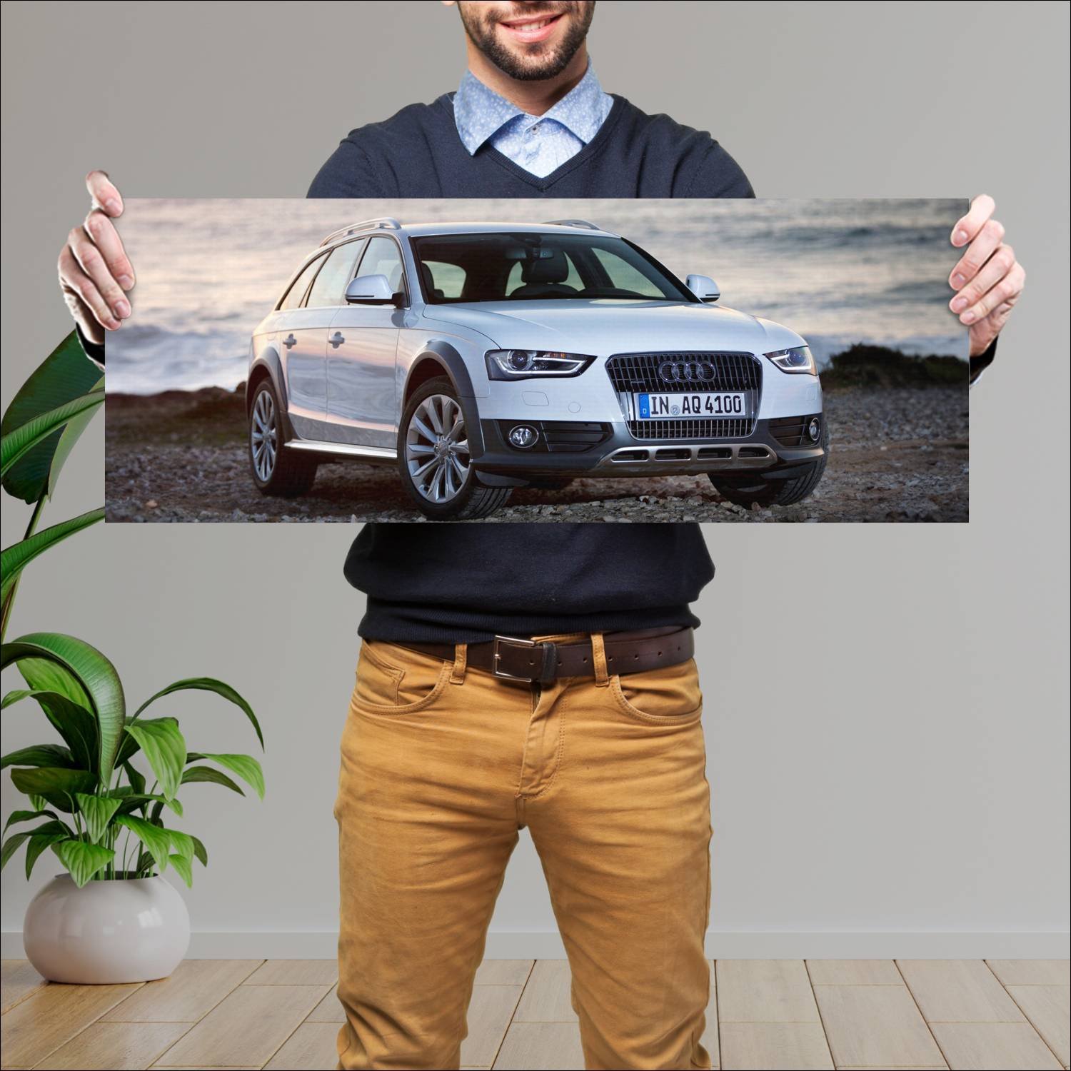 Cuadro grande 30x80cm 2012 audi a4 allroad auto 710 Audi