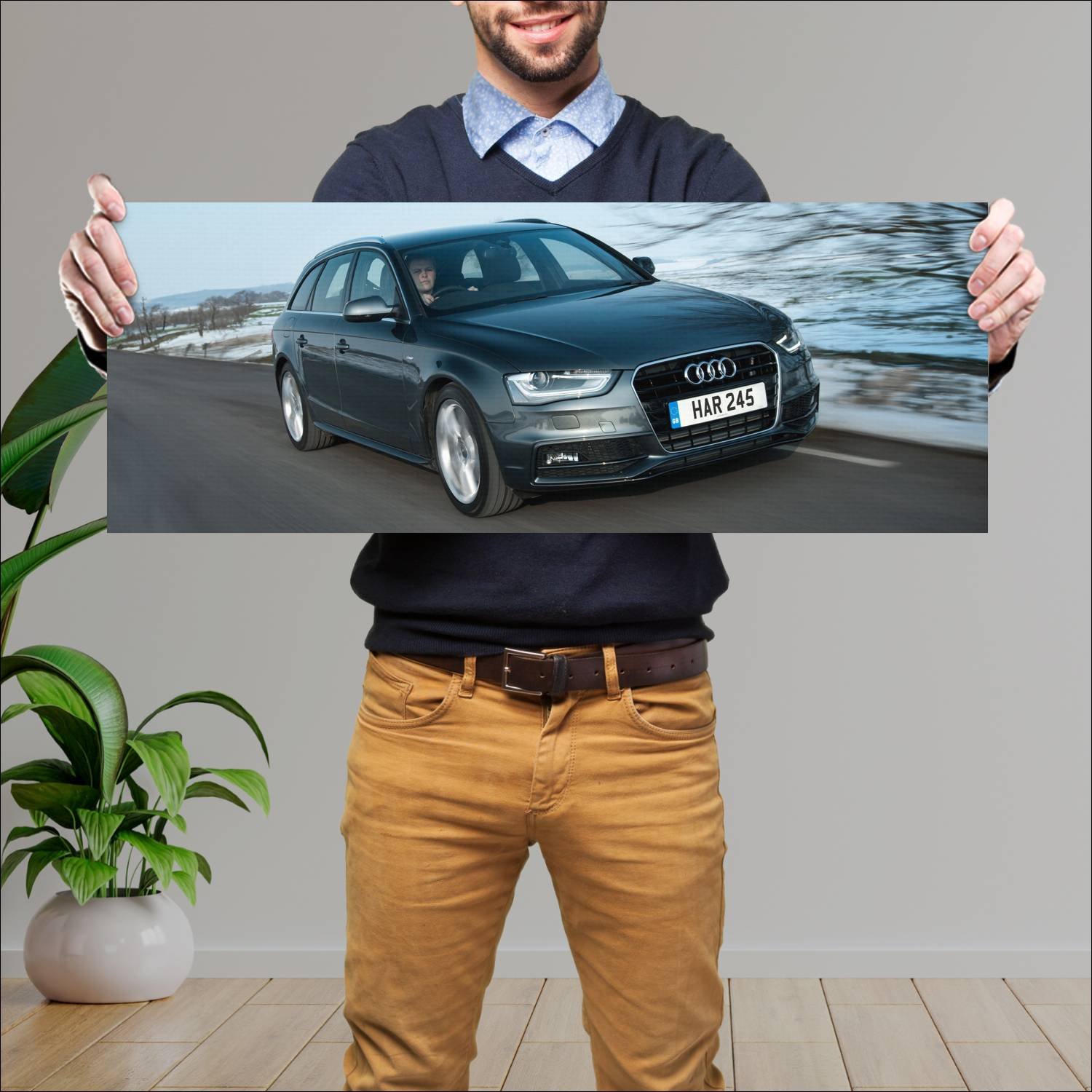 Cuadro grande 30x80cm 2012 audi a4 avant s line uk 713 Audi