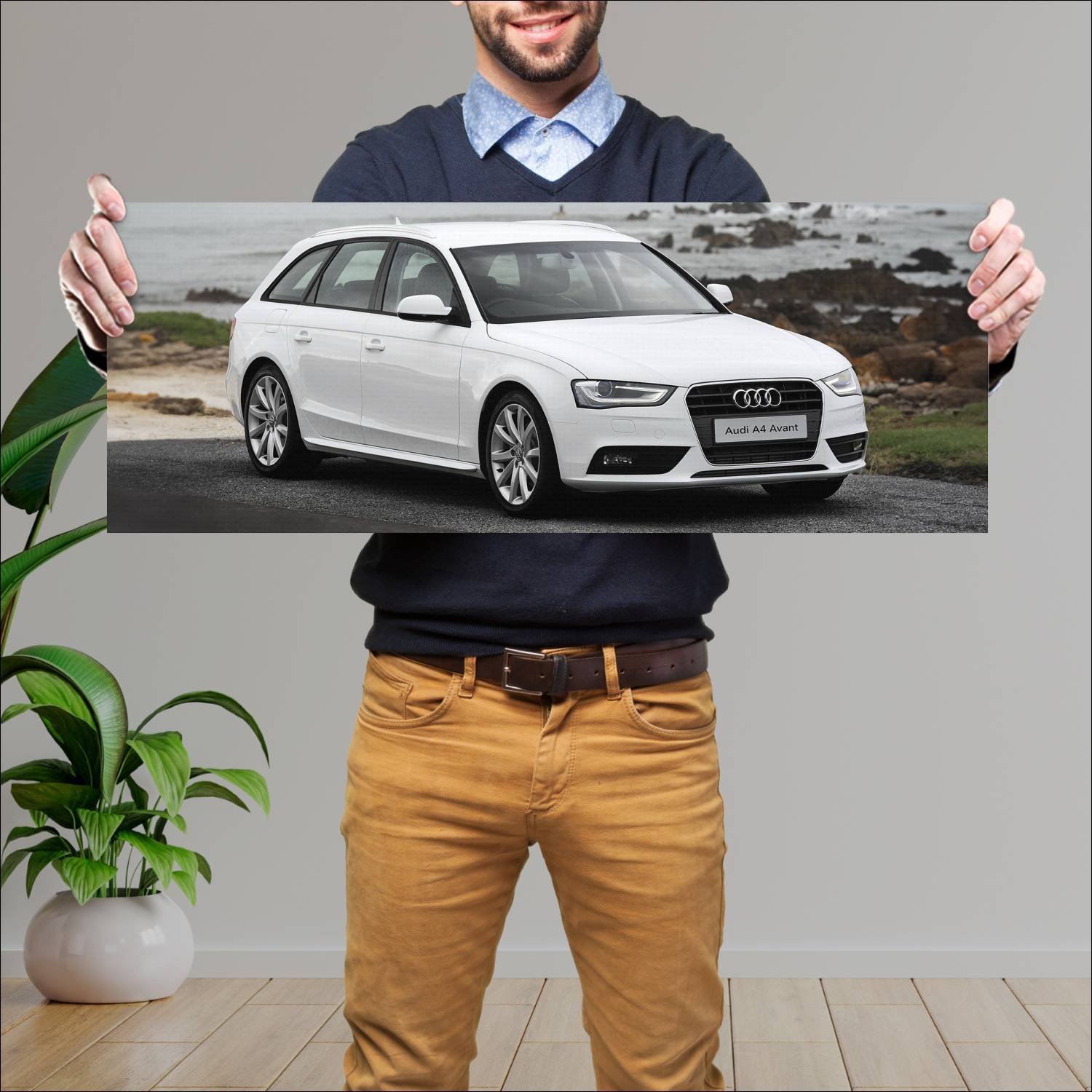 Cuadro grande 30x80cm 2012 audi a4 avant za auto 714 Audi