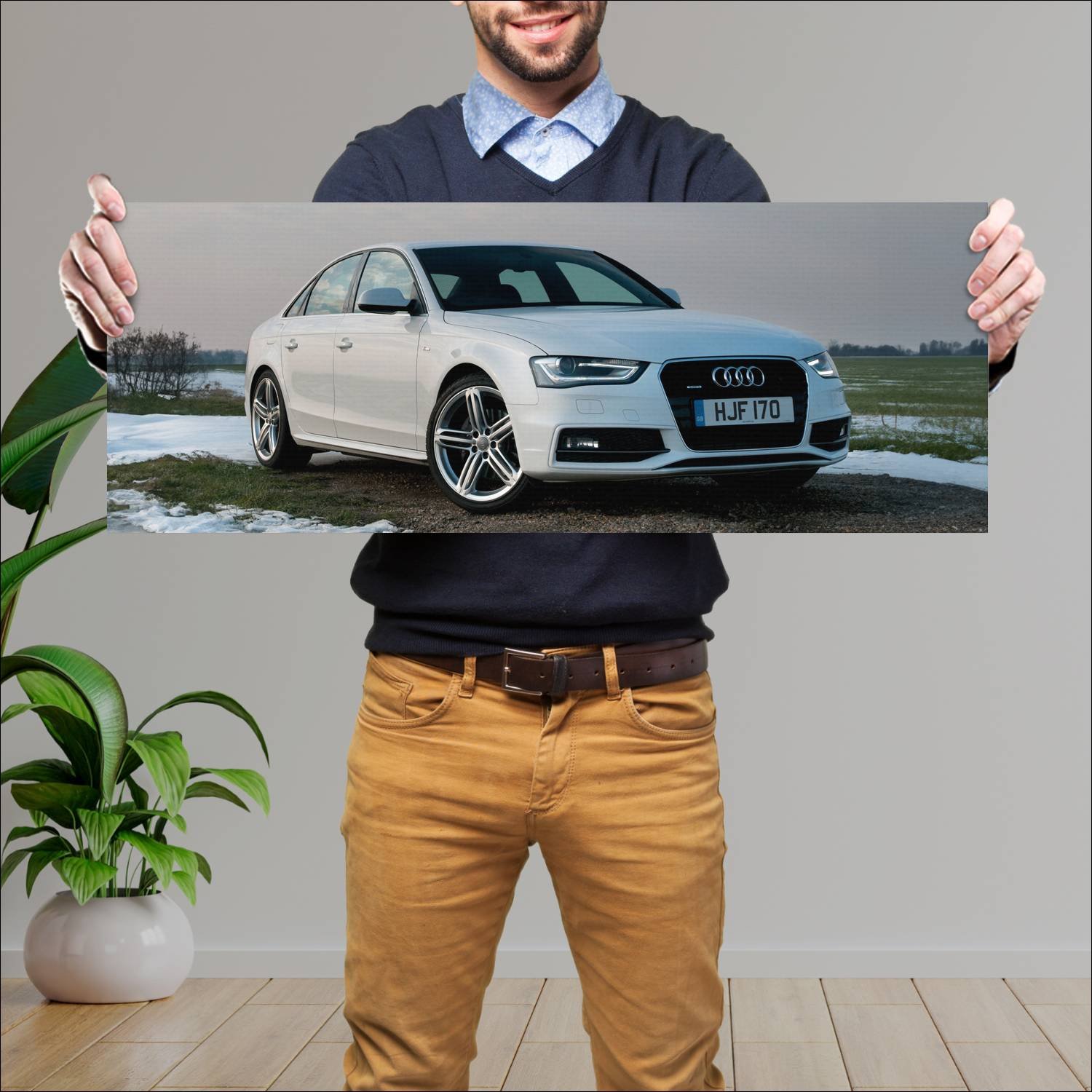 Cuadro grande 30x80cm 2012 audi a4 saloon s line u 715 Audi