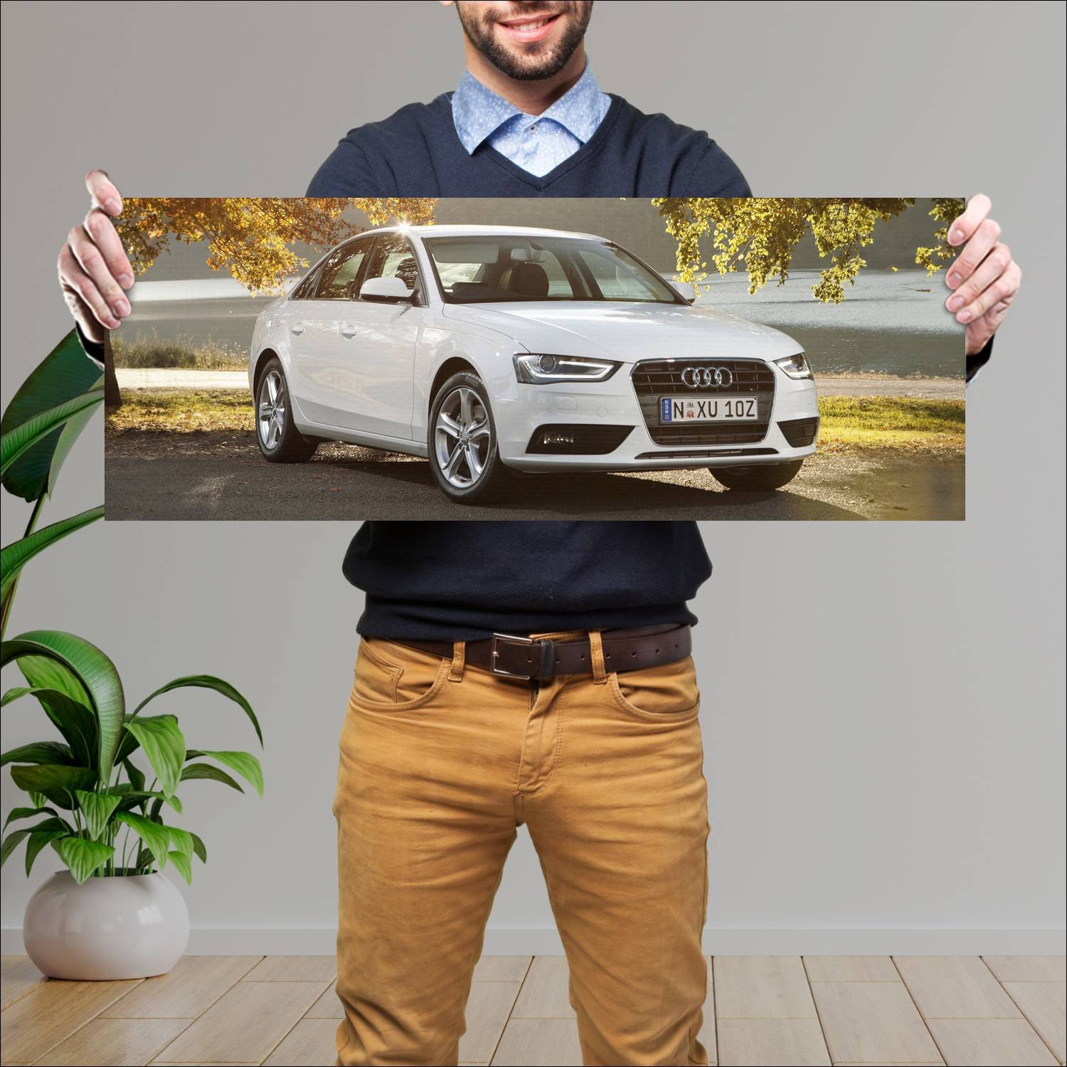 Cuadro grande 30x80cm 2012 audi a4 sedan au auto 719 Audi