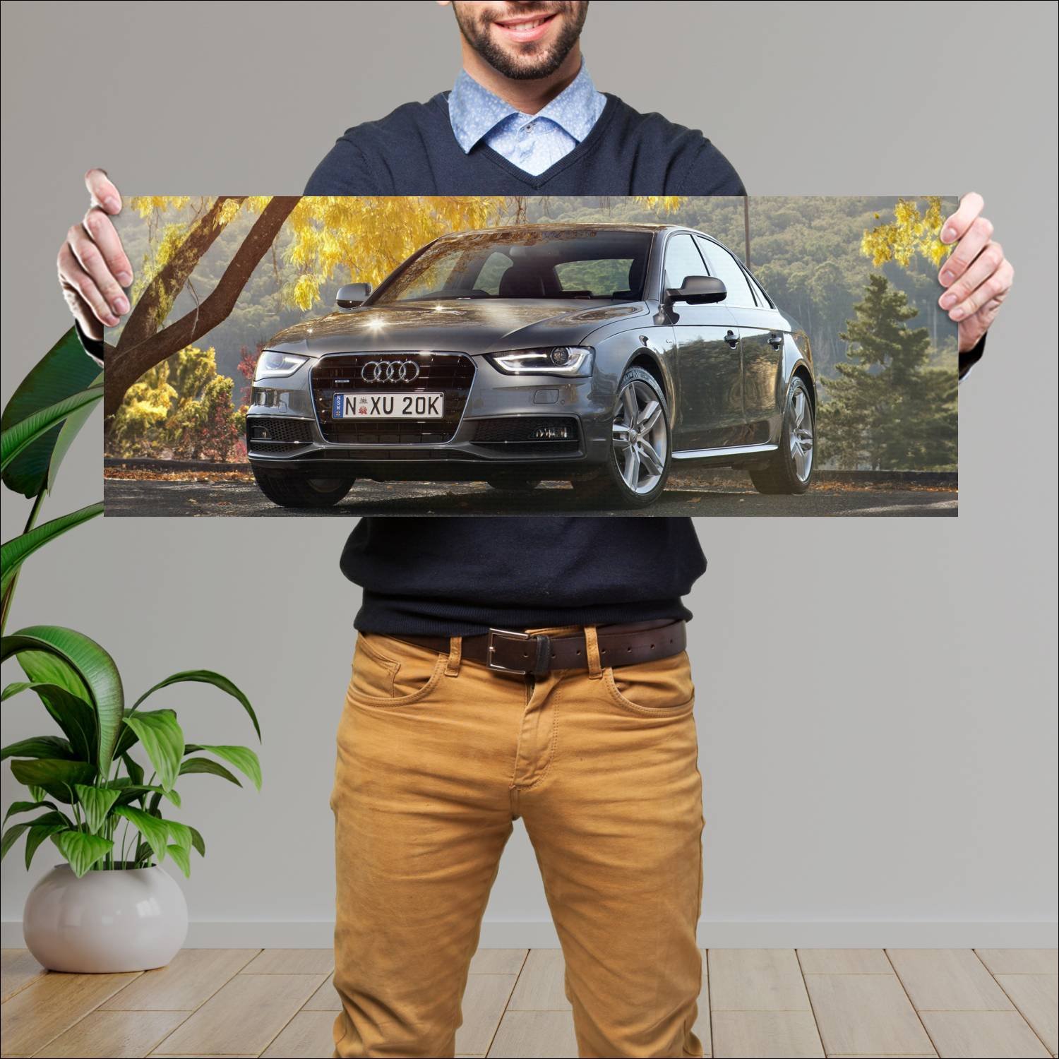 Cuadro grande 30x80cm 2012 audi a4 sedan s line au 720 Audi