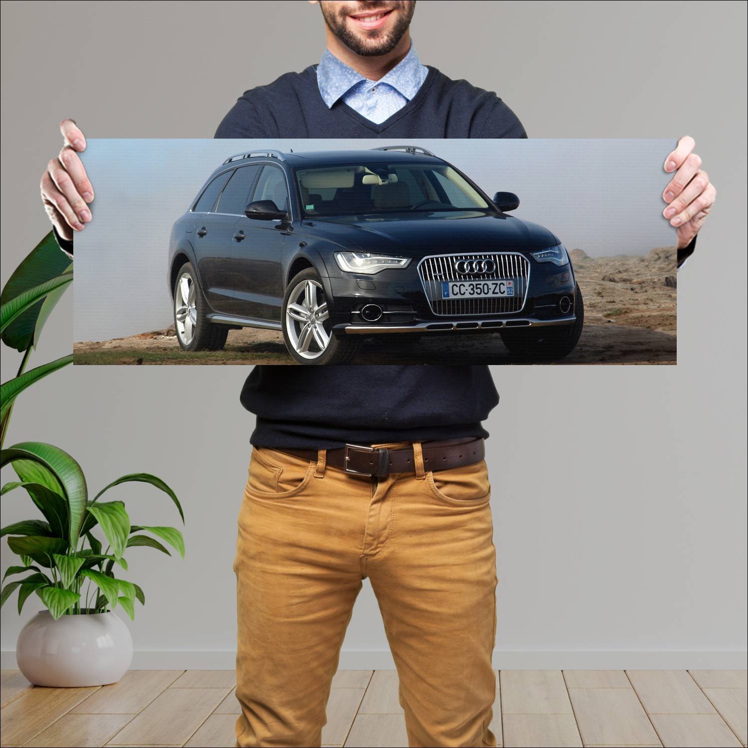 Cuadro grande 30x80cm 2012 audi a6 allroad auto 729 Audi