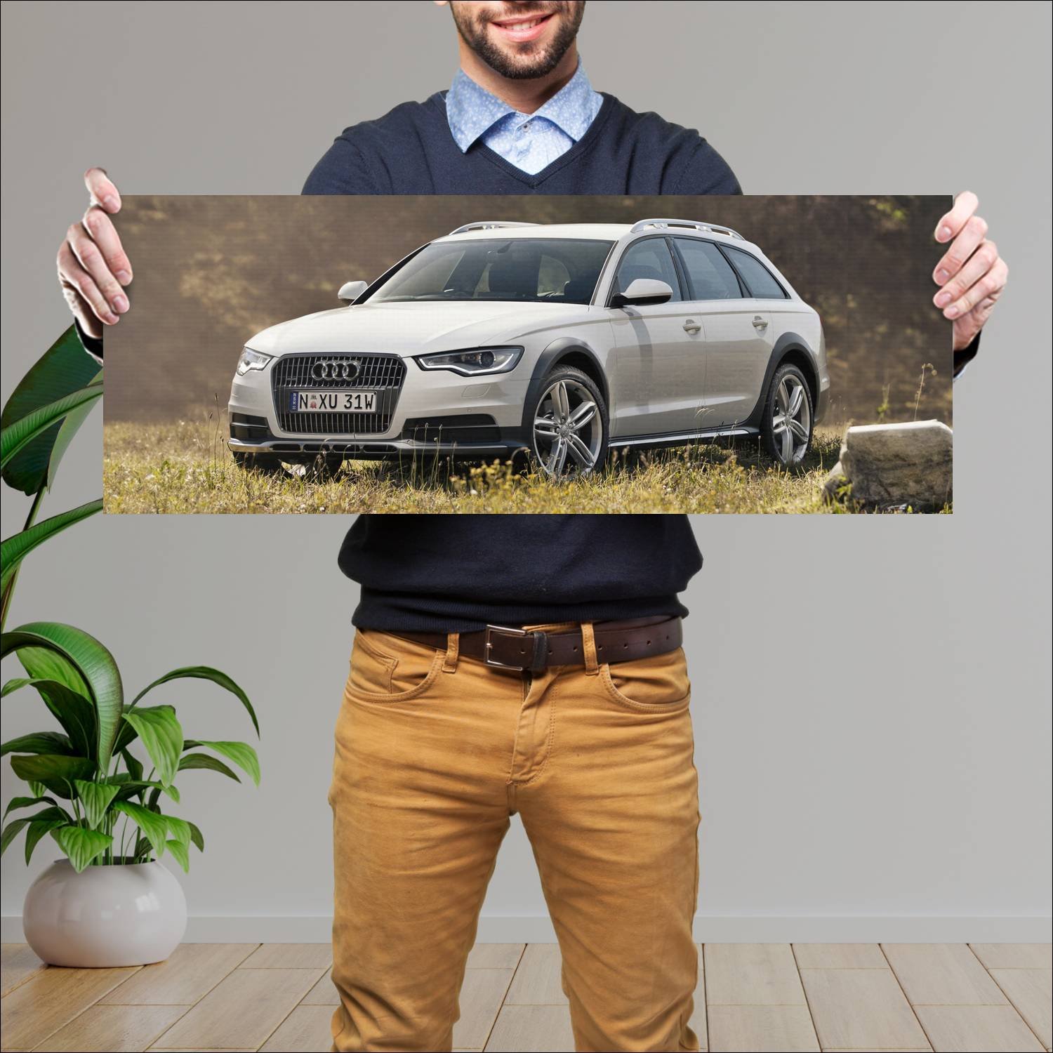 Cuadro grande 30x80cm 2012 audi a6 allroad au Audi