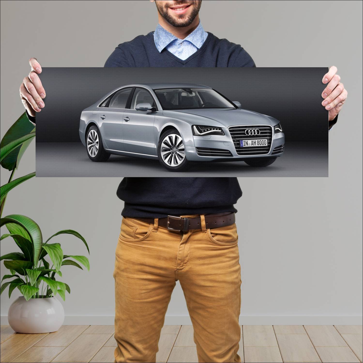 Cuadro grande 30x80cm 2012 audi a8 hybrid auto 736 Audi
