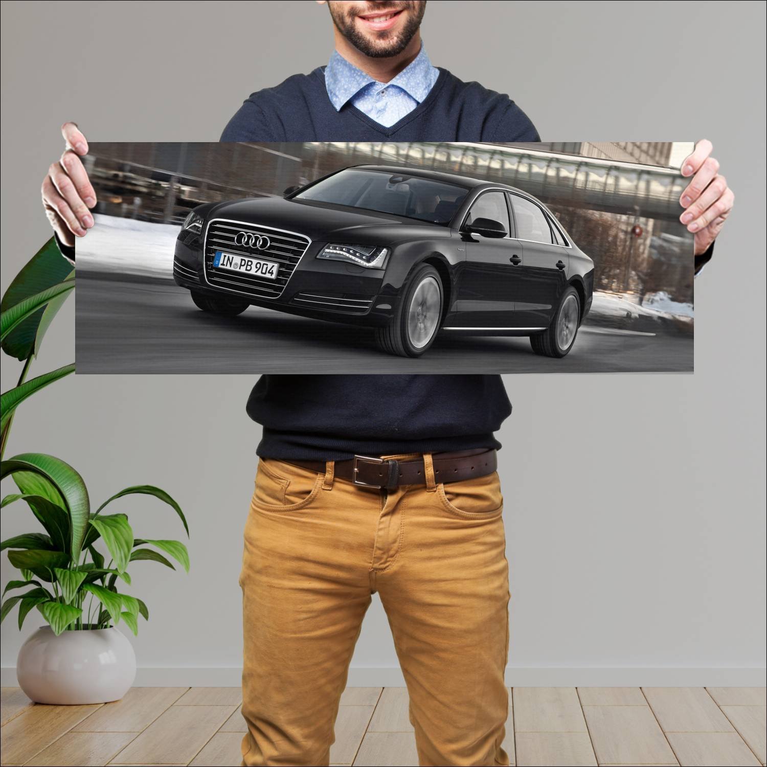 Cuadro grande 30x80cm 2012 audi a8 l hybrid auto 737 Audi