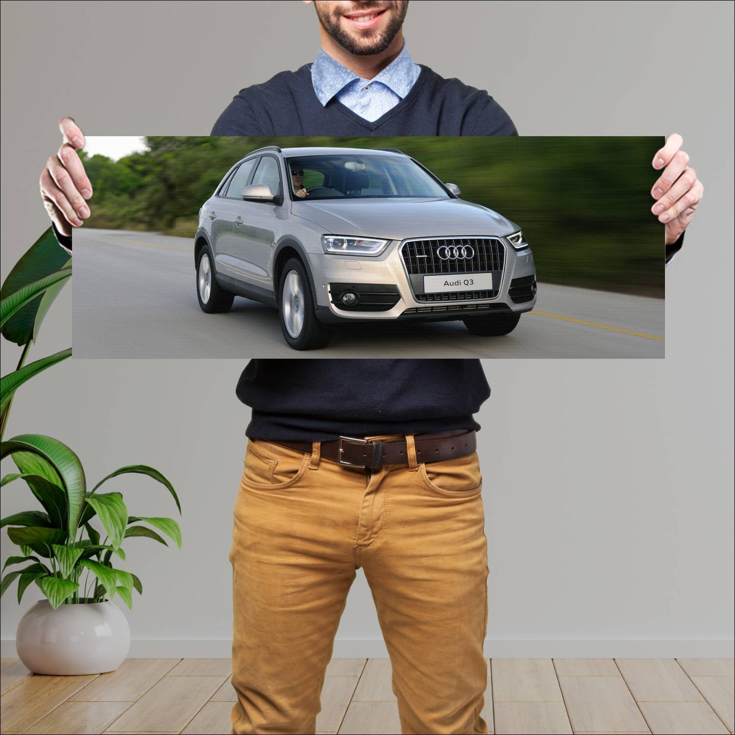 Cuadro grande 30x80cm 2012 audi q3 za auto 742 Audi