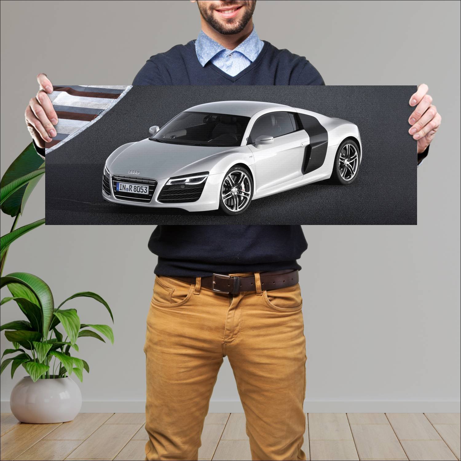 Cuadro grande 30x80cm 2012 audi r8 v10 coupe auto 757 Audi