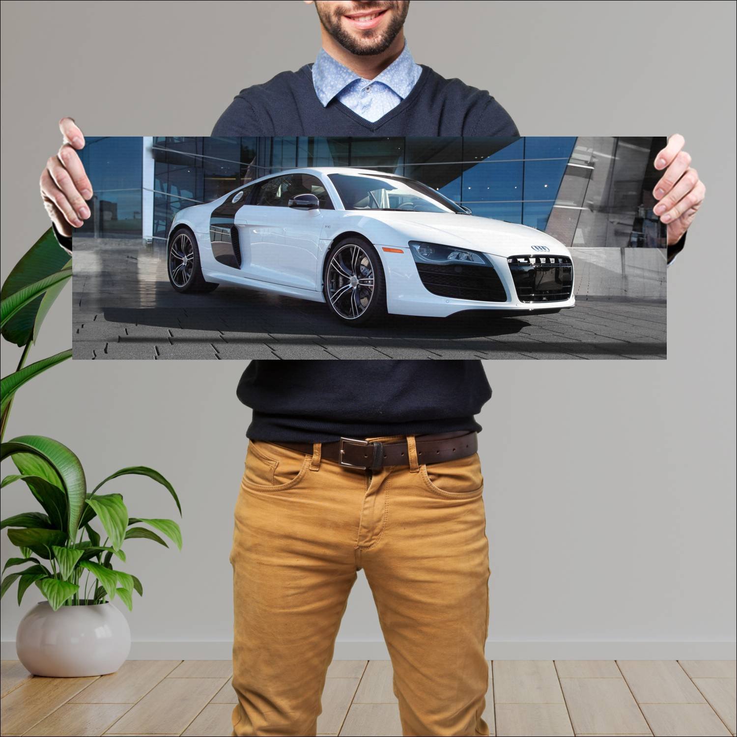Cuadro grande 30x80cm 2012 audi r8 v10 coupe exclu 758 Audi