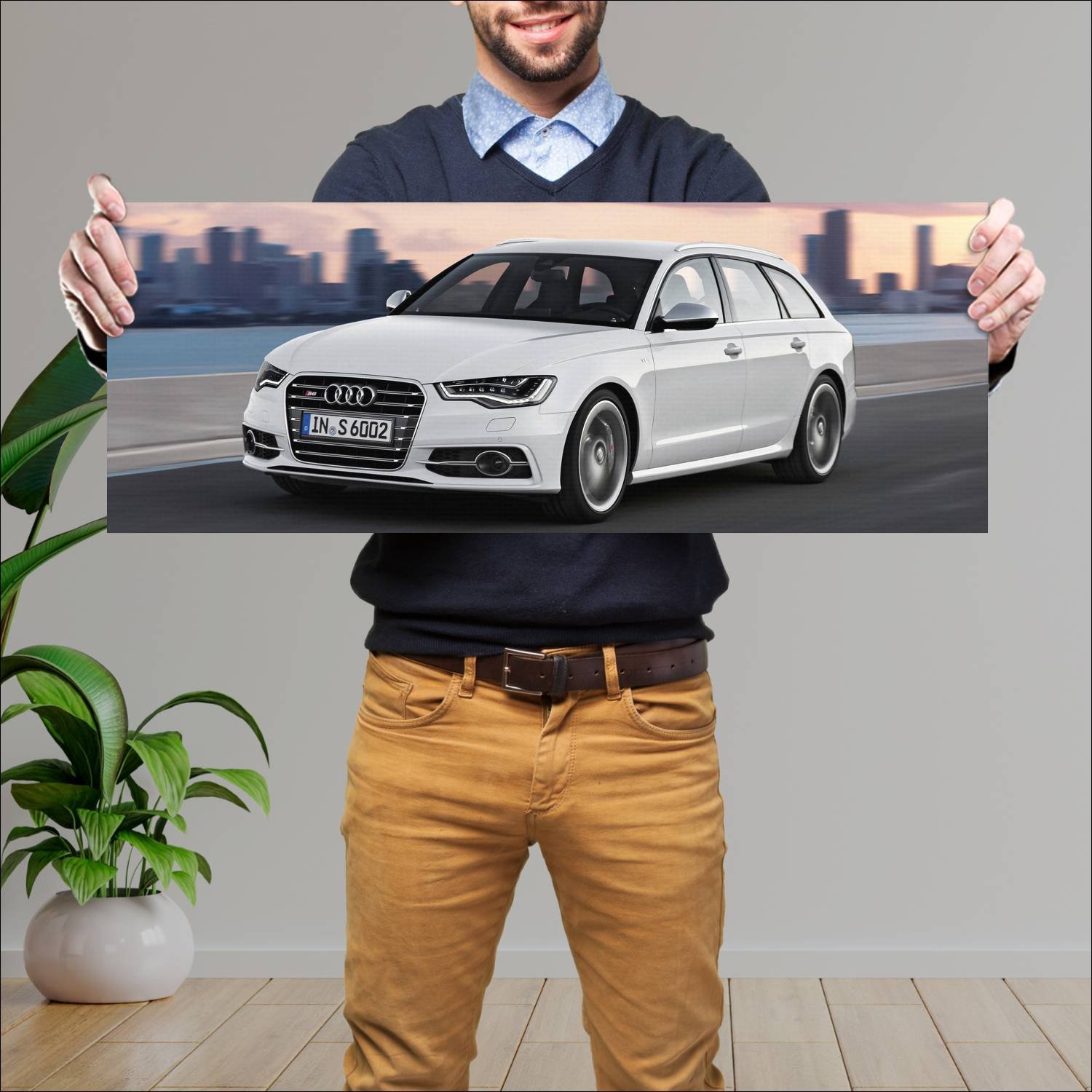 Cuadro grande 30x80cm 2012 audi s6 avant auto 782 Audi