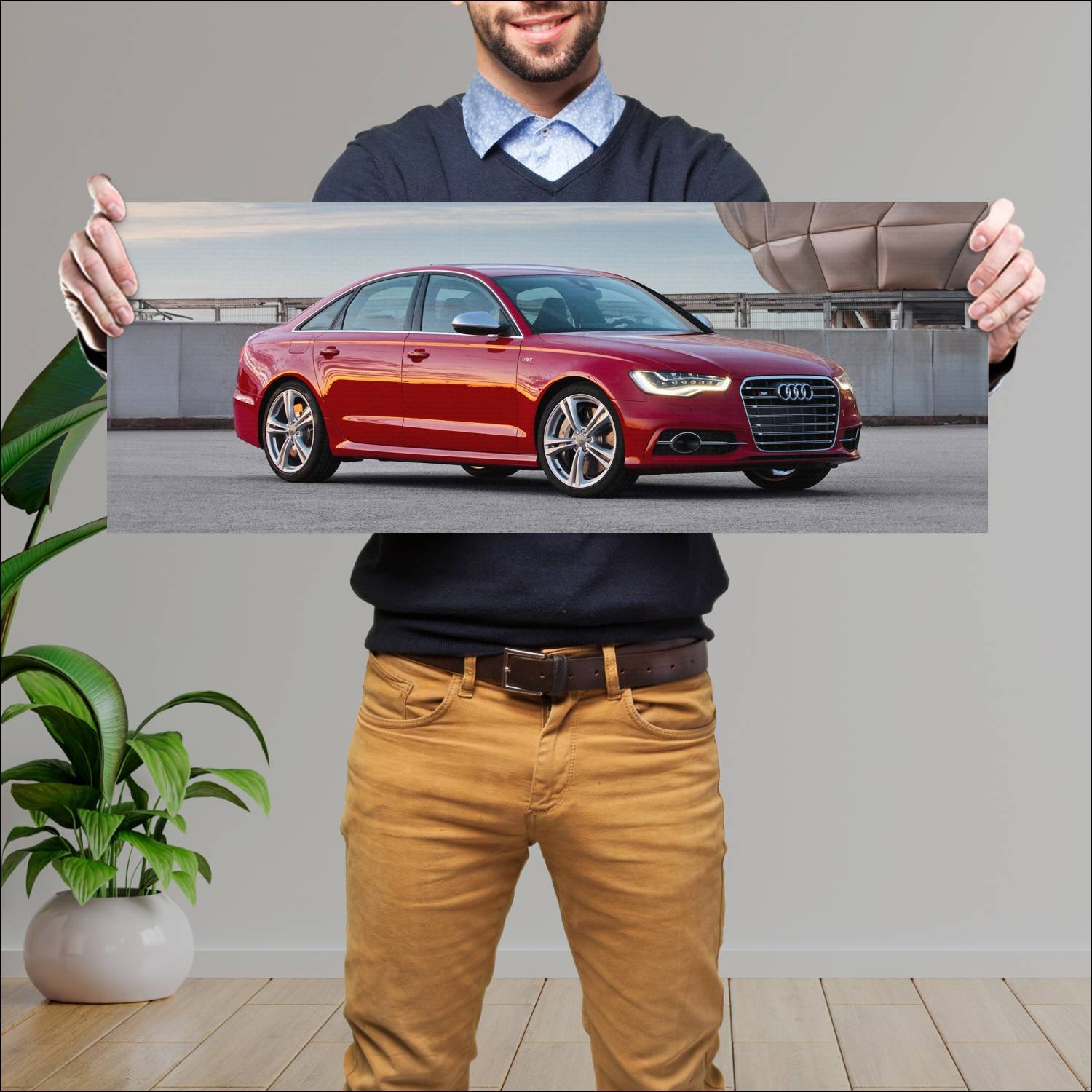 Cuadro grande 30x80cm 2012 audi s6 sedan auto 785 Audi