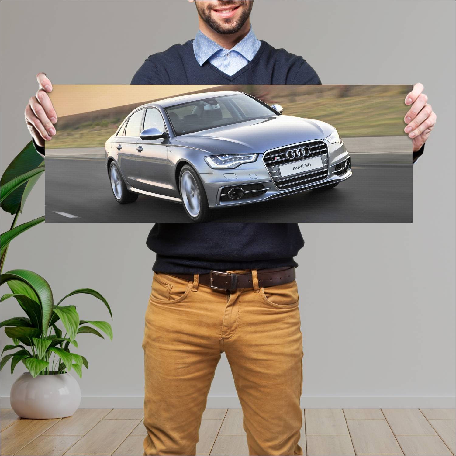 Cuadro grande 30x80cm 2012 audi s6 sedan za auto 787 Audi
