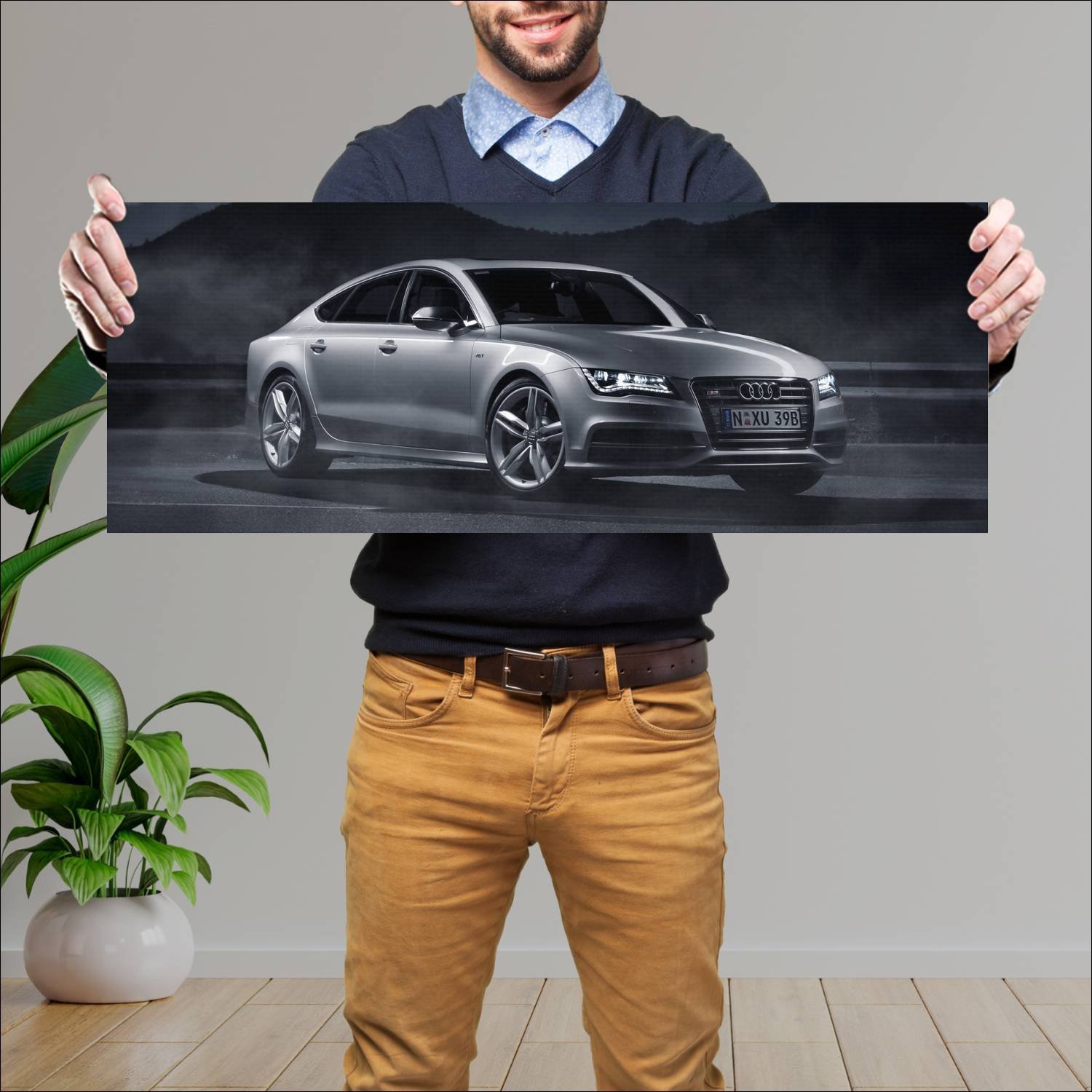 Cuadro grande 30x80cm 2012 audi s7 sportback au 87 789 Audi