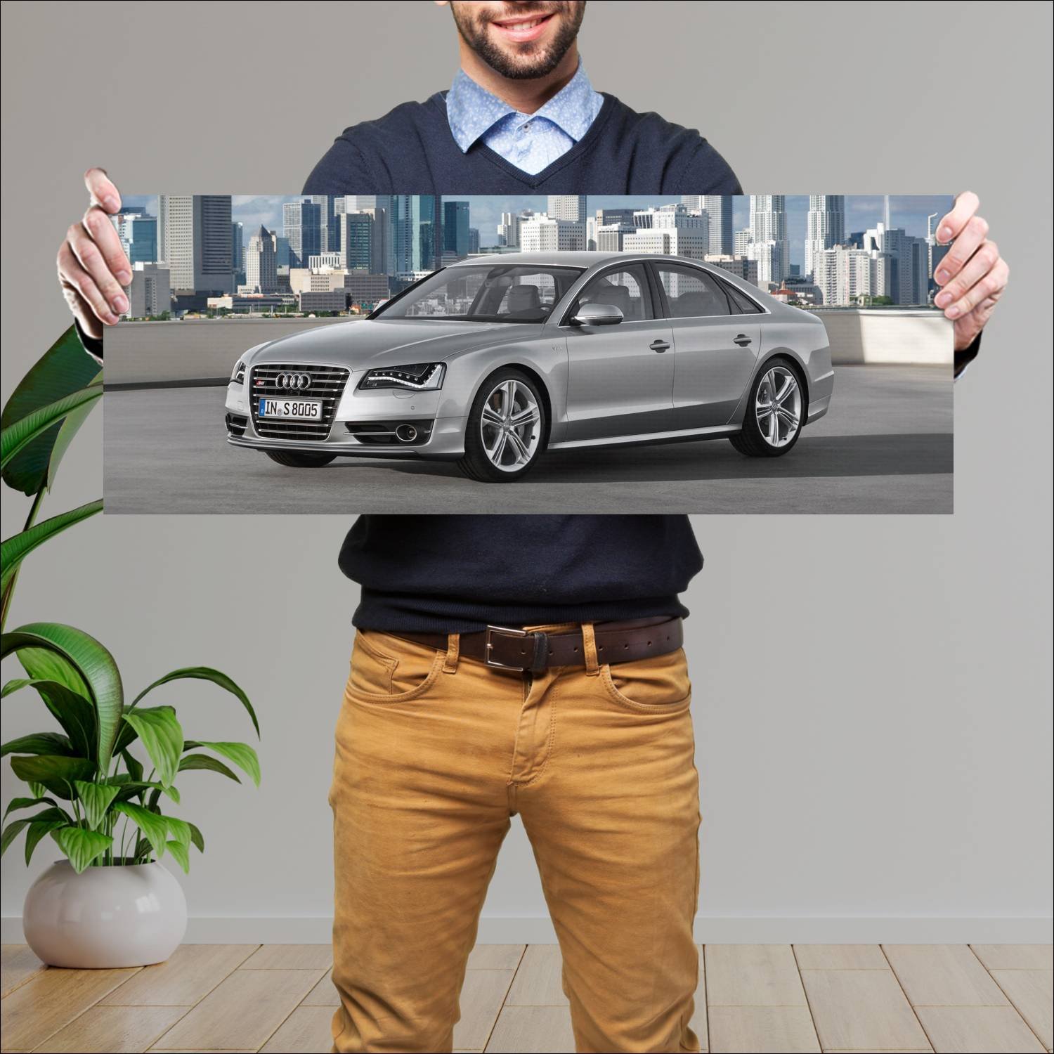 Cuadro grande 30x80cm 2012 audi s8 auto 791 Audi