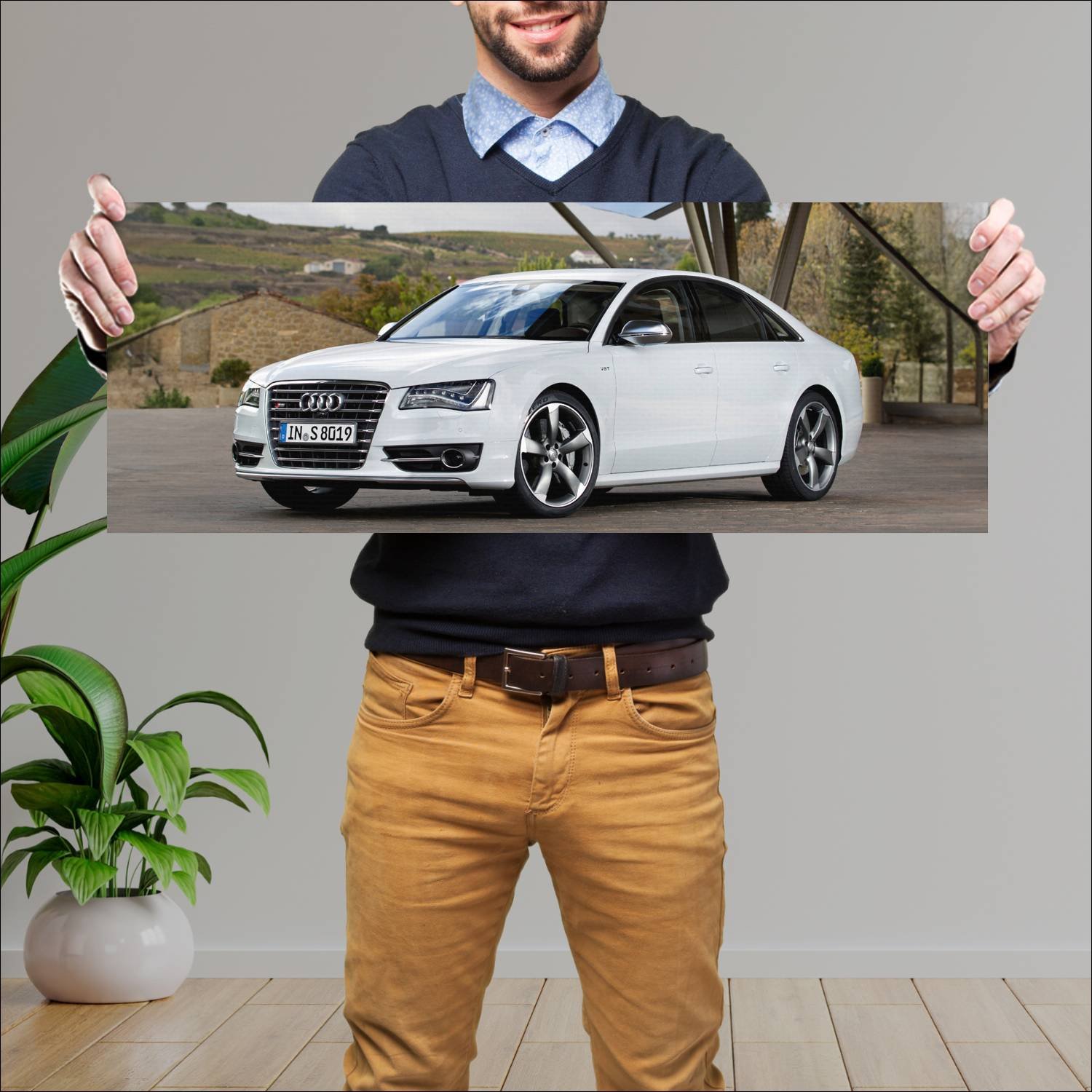 Cuadro grande 30x80cm 2012 audi s8 auto 792 Audi