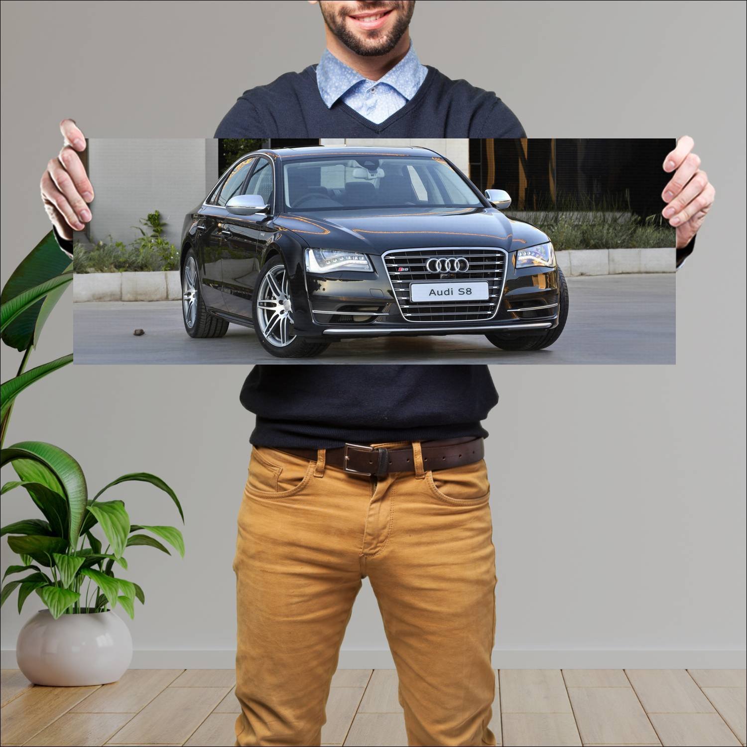 Cuadro grande 30x80cm 2012 audi s8 za auto 796 Audi