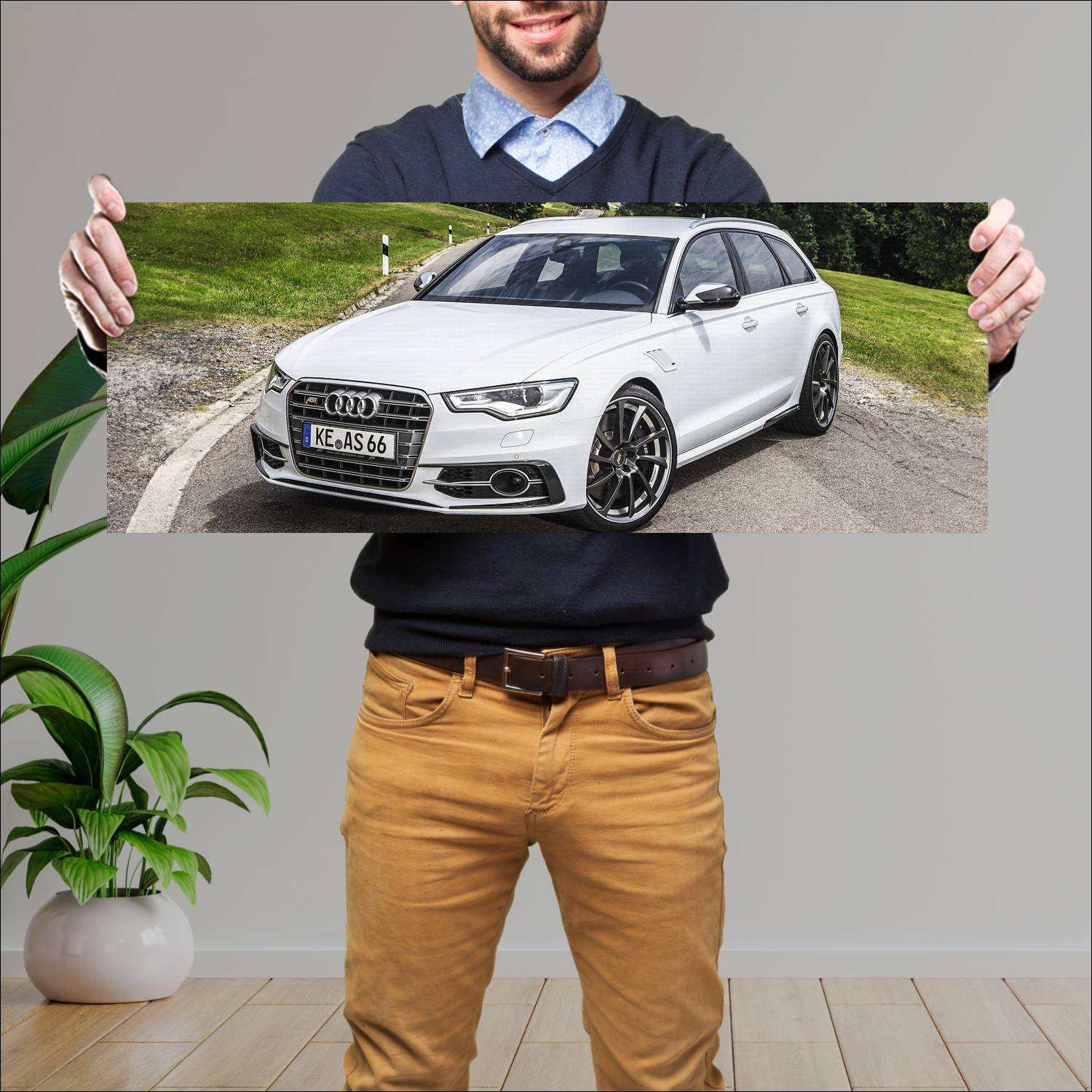 Cuadro grande 30x80cm 2013 abt as6 r avant auto 802 Audi
