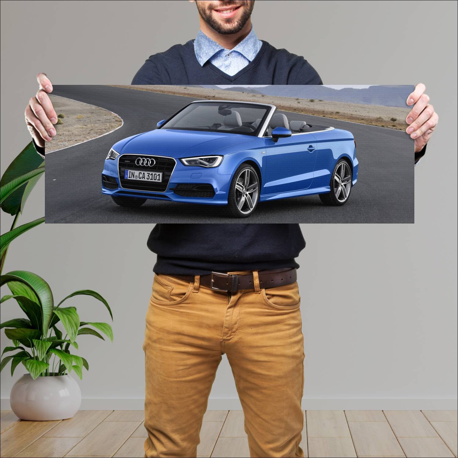 Cuadro grande 30x80cm 2013 audi a3 cabriolet s lin 806 Audi