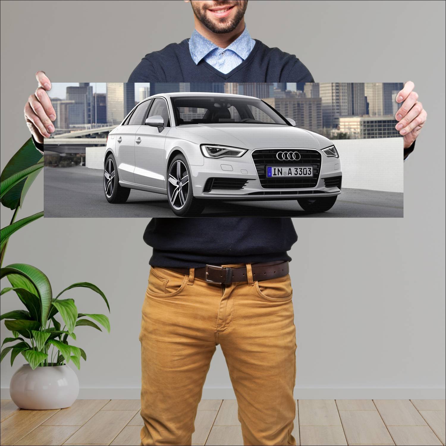Cuadro grande 30x80cm 2013 audi a3 sedan auto 808 Audi