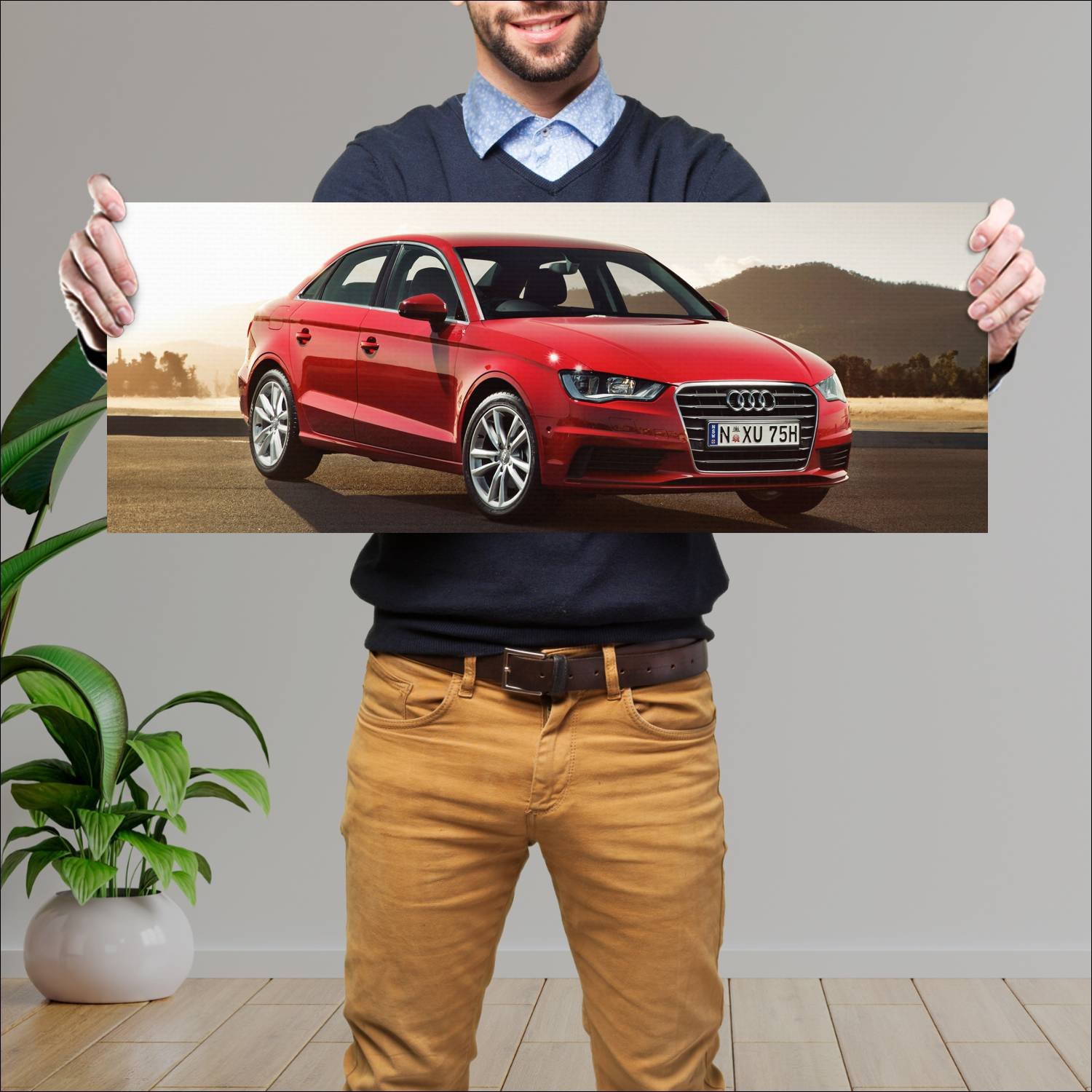 Cuadro grande 30x80cm 2013 audi a3 sedan au auto 809 Audi