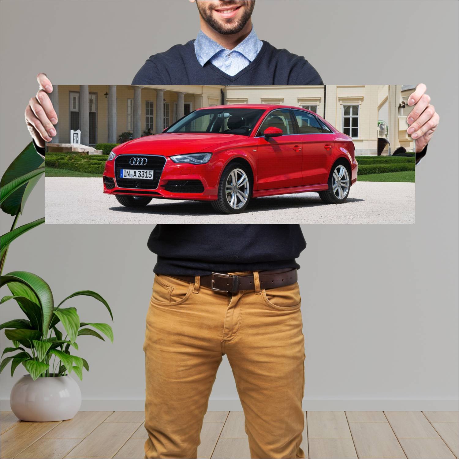 Cuadro grande 30x80cm 2013 audi a3 sedan s line 85 810 Audi