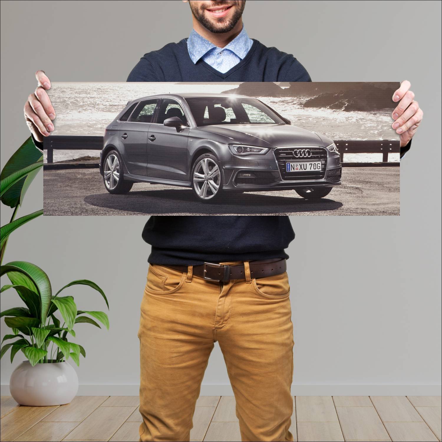 Cuadro grande 30x80cm 2013 audi a3 sportback s lin 816 Audi