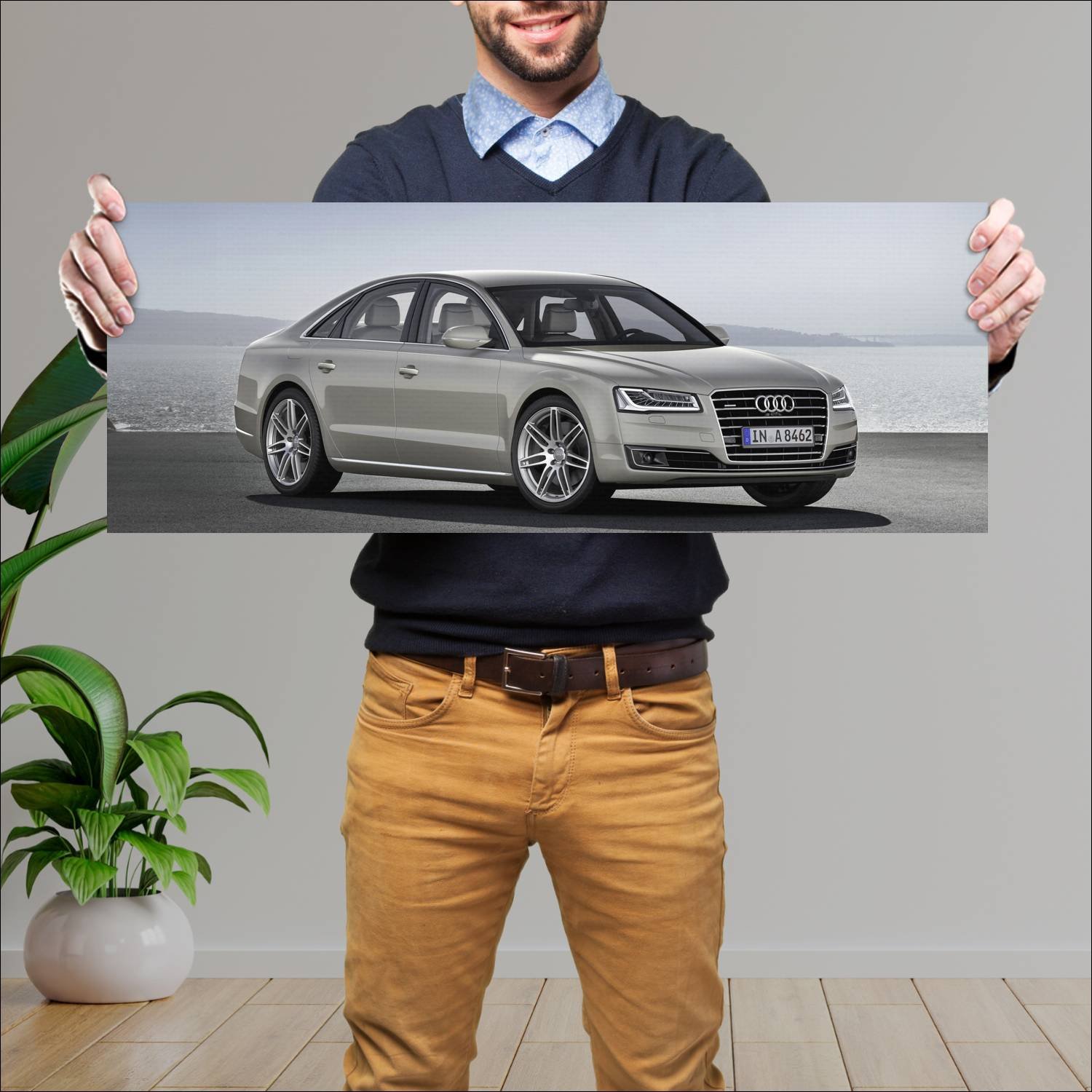 Cuadro grande 30x80cm 2013 audi a8 auto 822 Audi