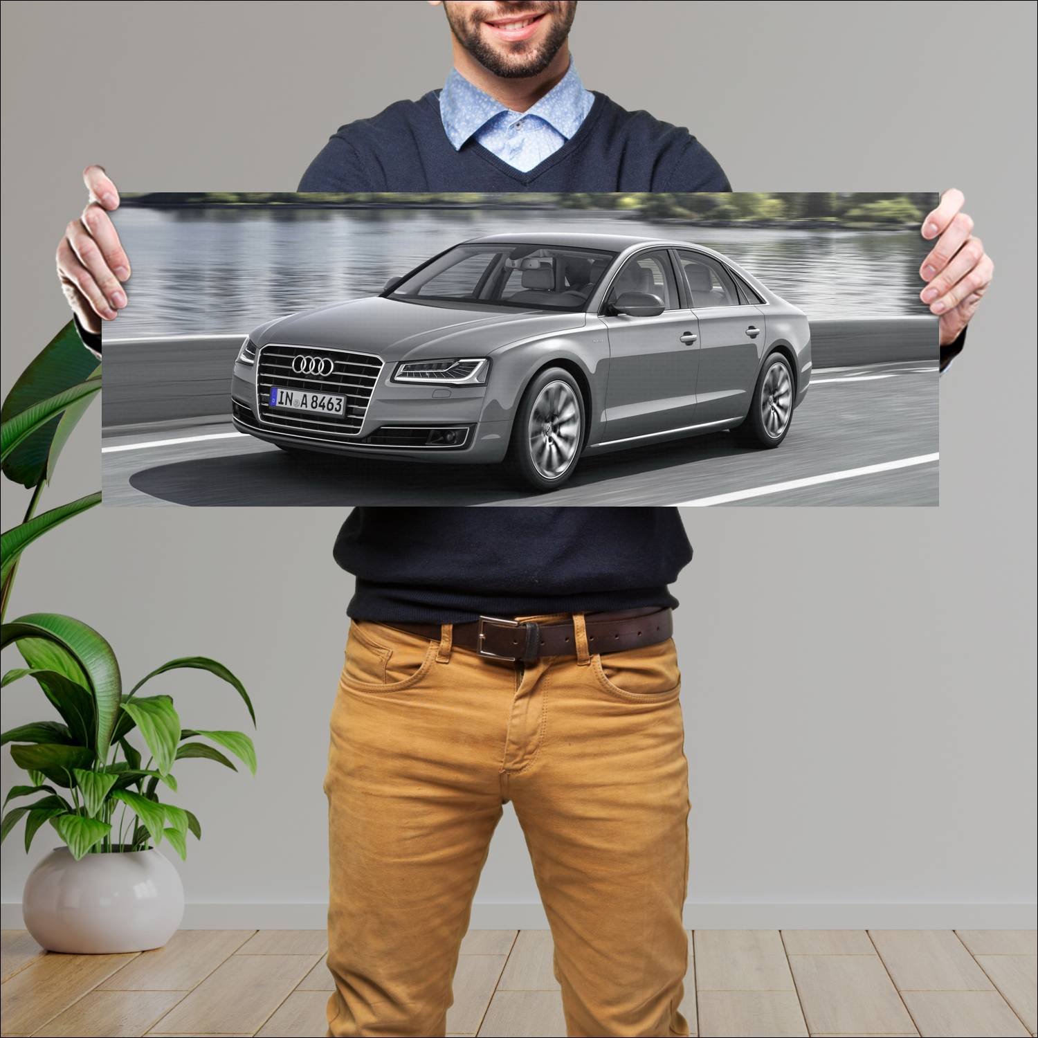 Cuadro grande 30x80cm 2013 audi a8 hybrid auto 823 Audi