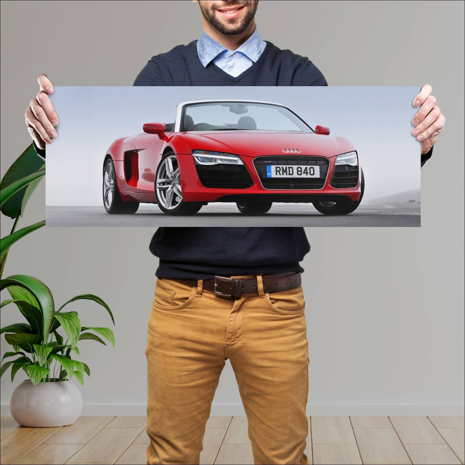 Cuadro grande 30x80cm 2013 audi r8 spyder uk auto 827 Audi