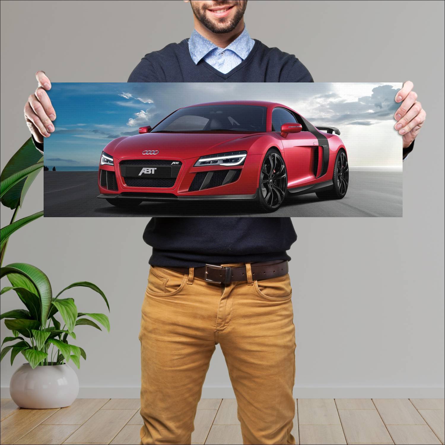 Cuadro grande 30x80cm 2013 audi r8 v10 coupe by ab 829 Audi
