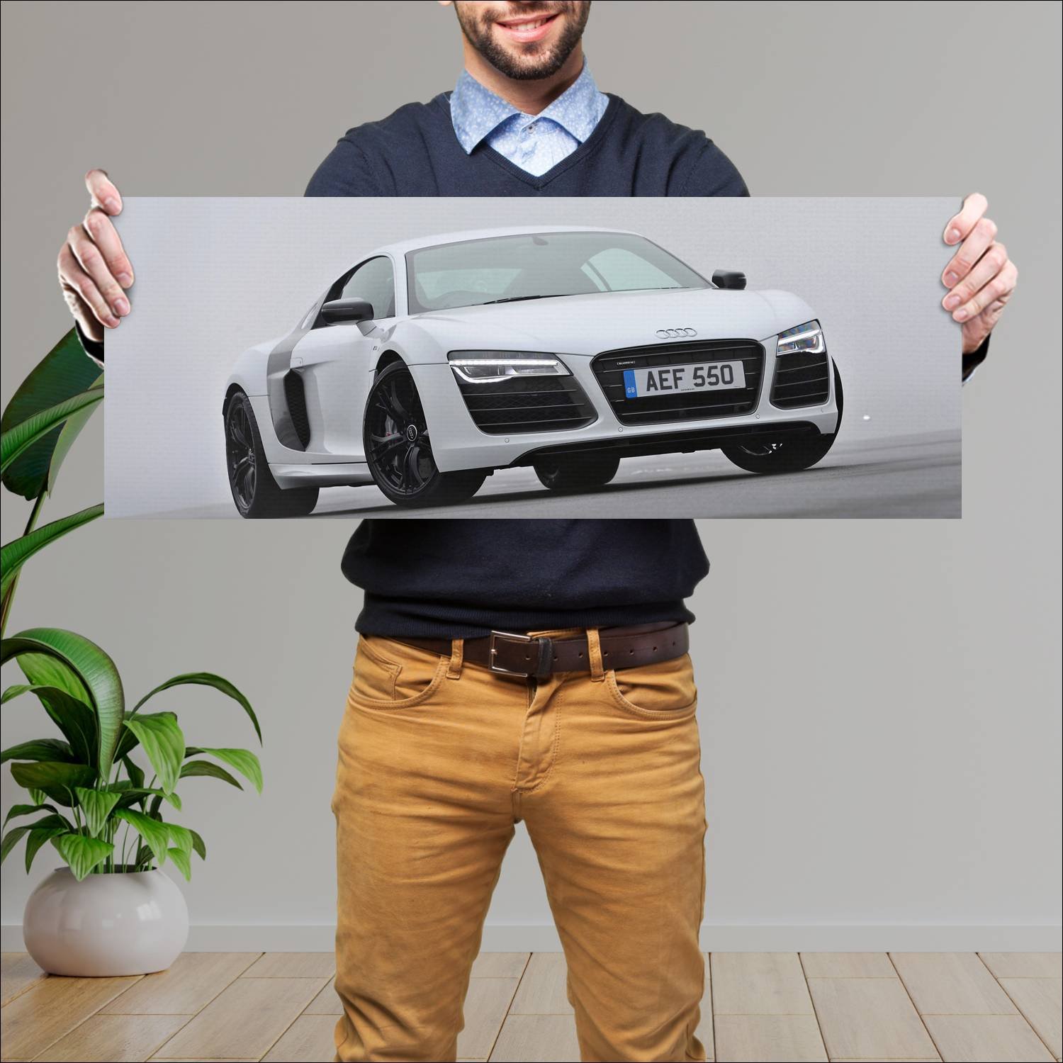 Cuadro grande 30x80cm 2013 audi r8 v10 coupe plus 830 Audi