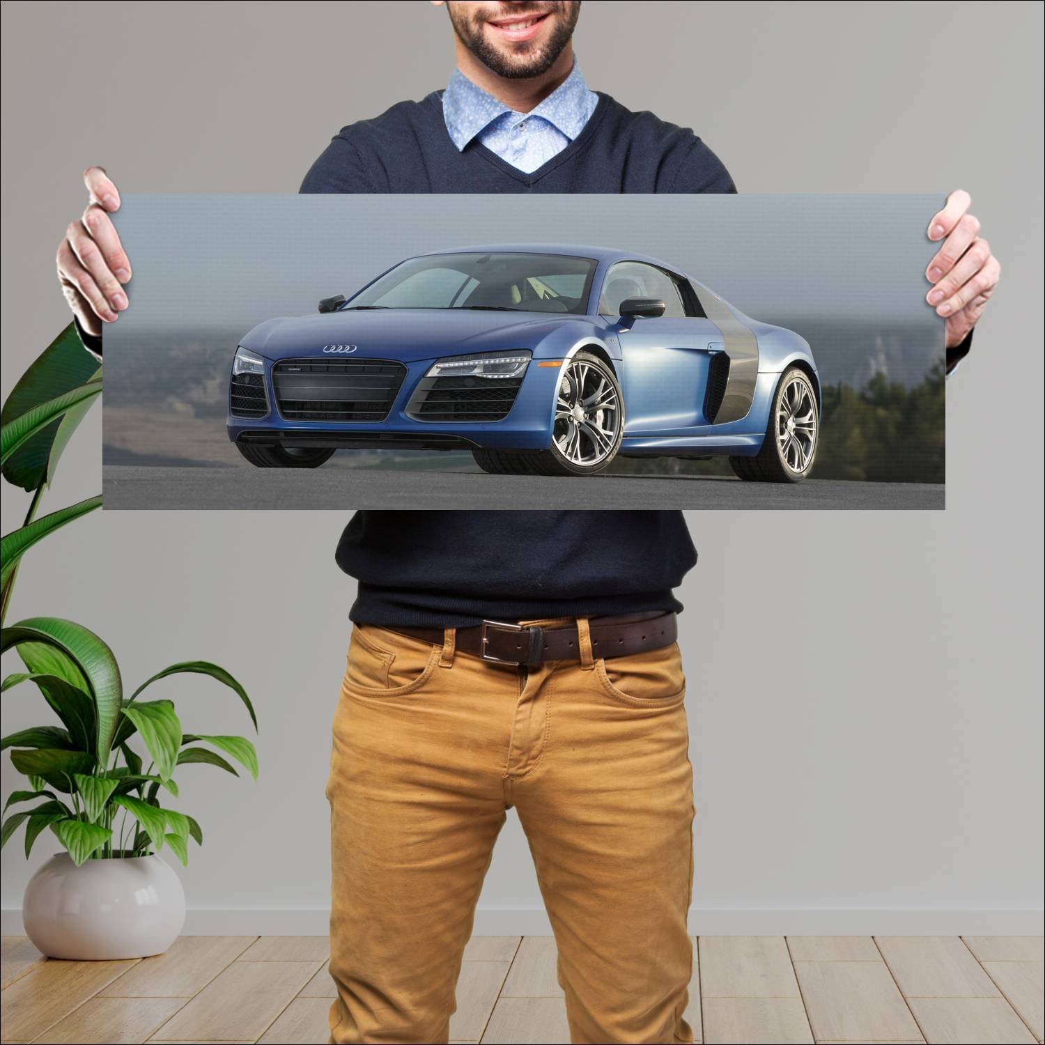 Cuadro grande 30x80cm 2013 audi r8 v10 coupe plus 831 Audi