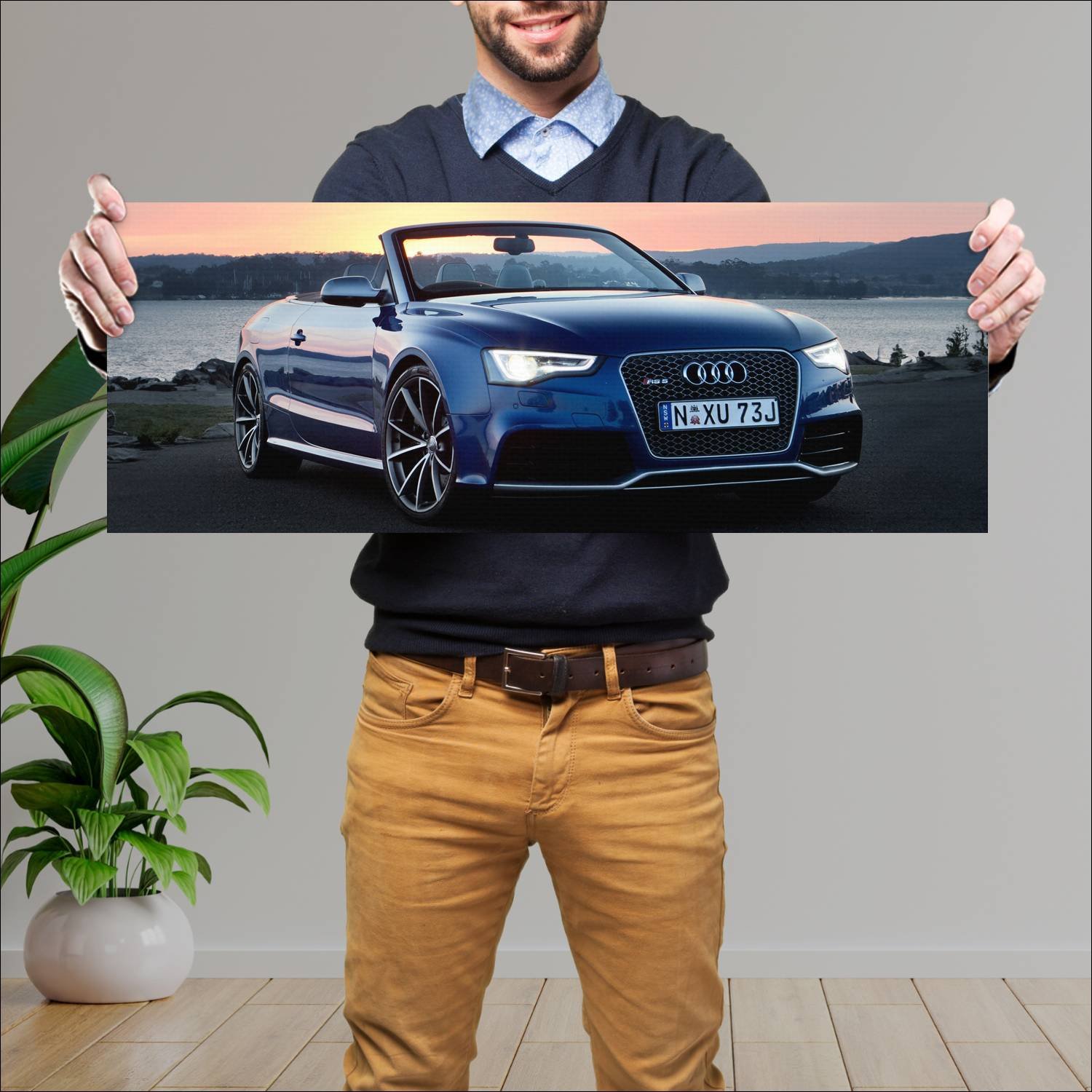 Cuadro grande 30x80cm 2013 audi rs 5 cabriolet au 832 Audi