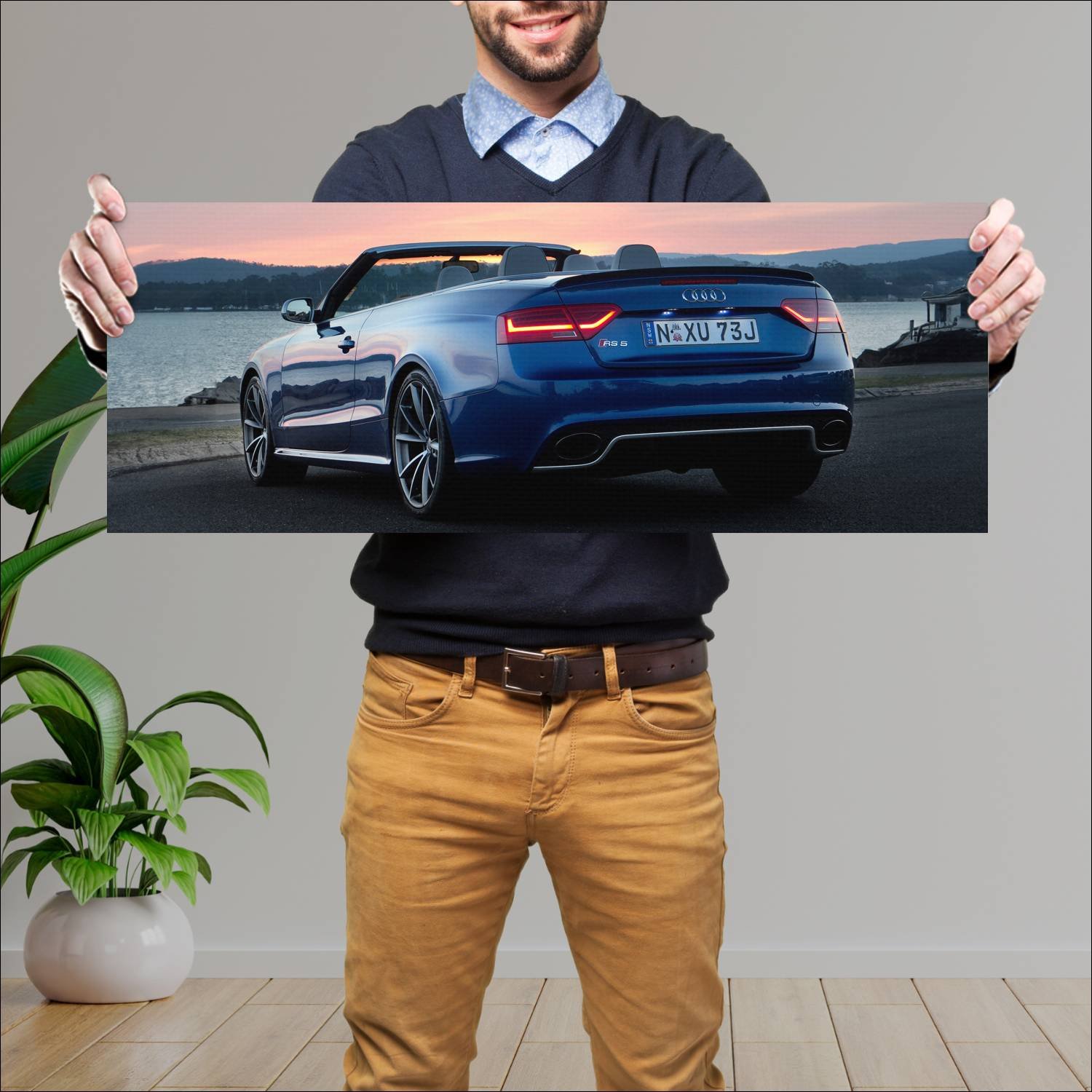 Cuadro grande 30x80cm 2013 audi rs 5 cabriolet au 833 Audi