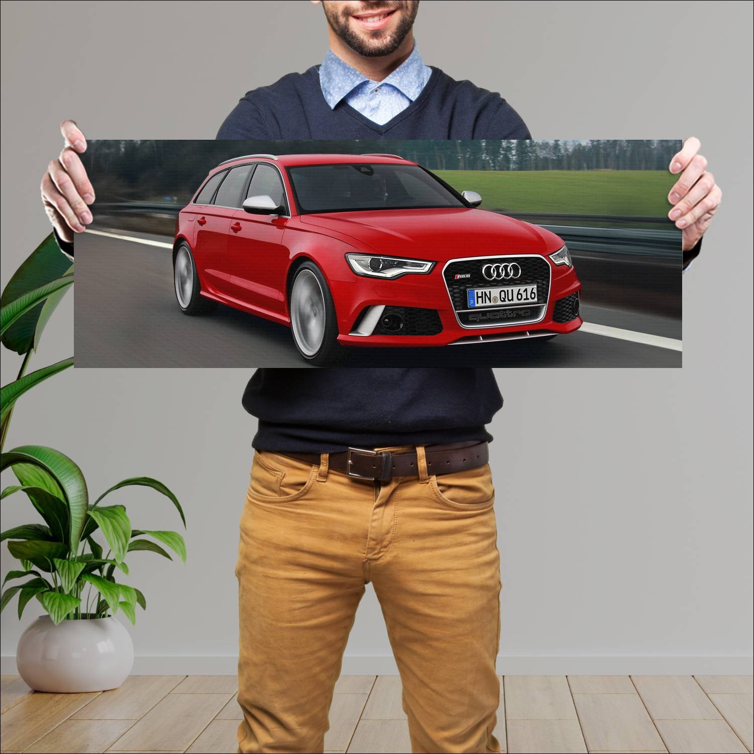 Cuadro grande 30x80cm 2013 audi rs 6 avant auto 839 Audi