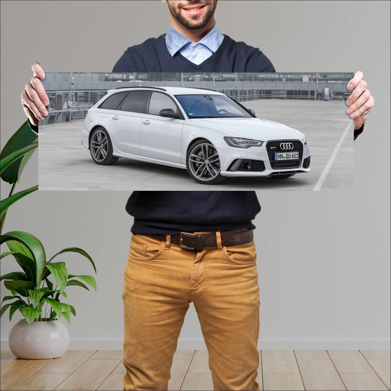 Cuadro grande 30x80cm 2013 audi rs 6 avant auto 840 Audi