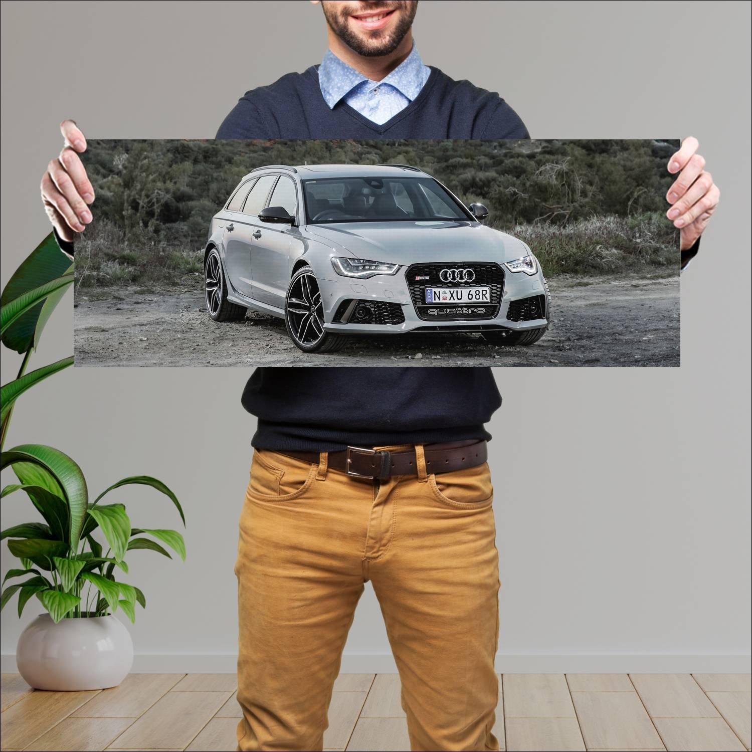 Cuadro grande 30x80cm 2013 audi rs 6 avant au Audi