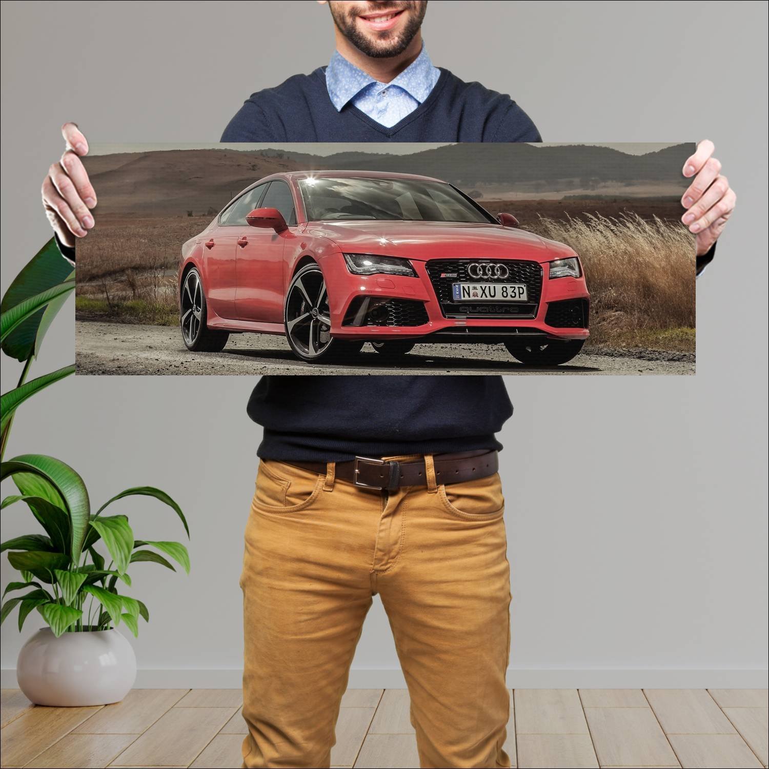 Cuadro grande 30x80cm 2013 audi rs 7 sportback au 844 Audi