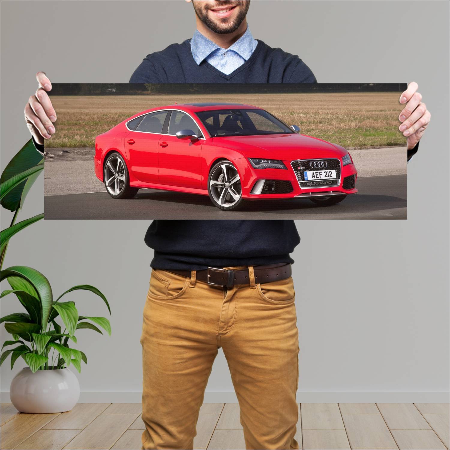Cuadro grande 30x80cm 2013 audi rs 7 sportback uk 846 Audi