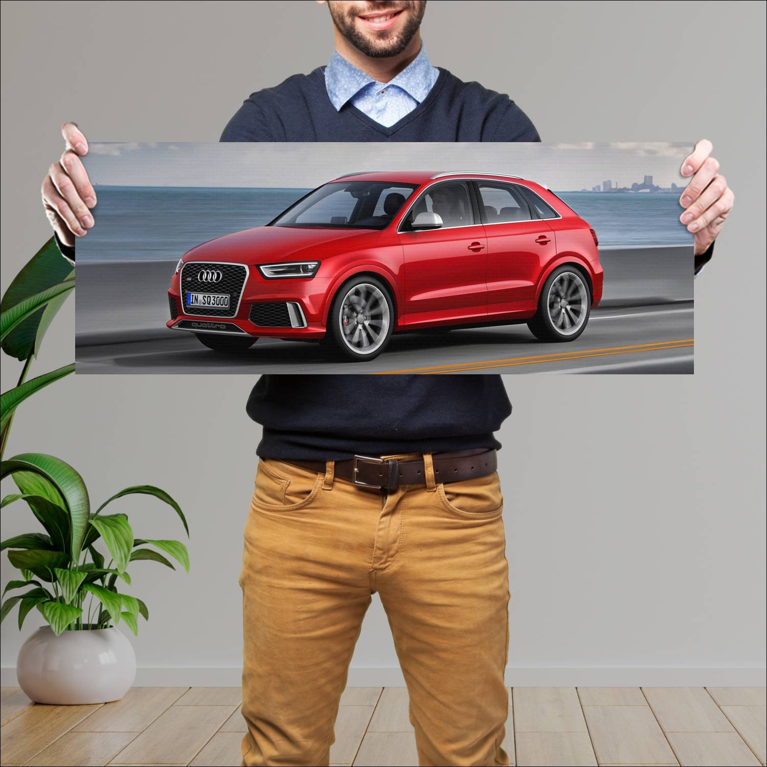 Cuadro grande 30x80cm 2013 audi rs q3 auto 849 Audi