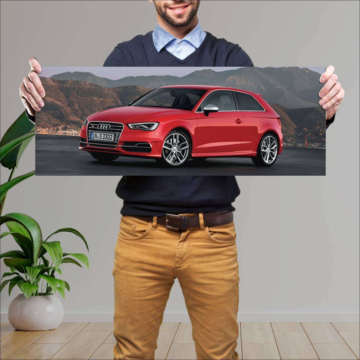 Cuadro grande 30x80cm 2013 audi s3 auto 852 Audi