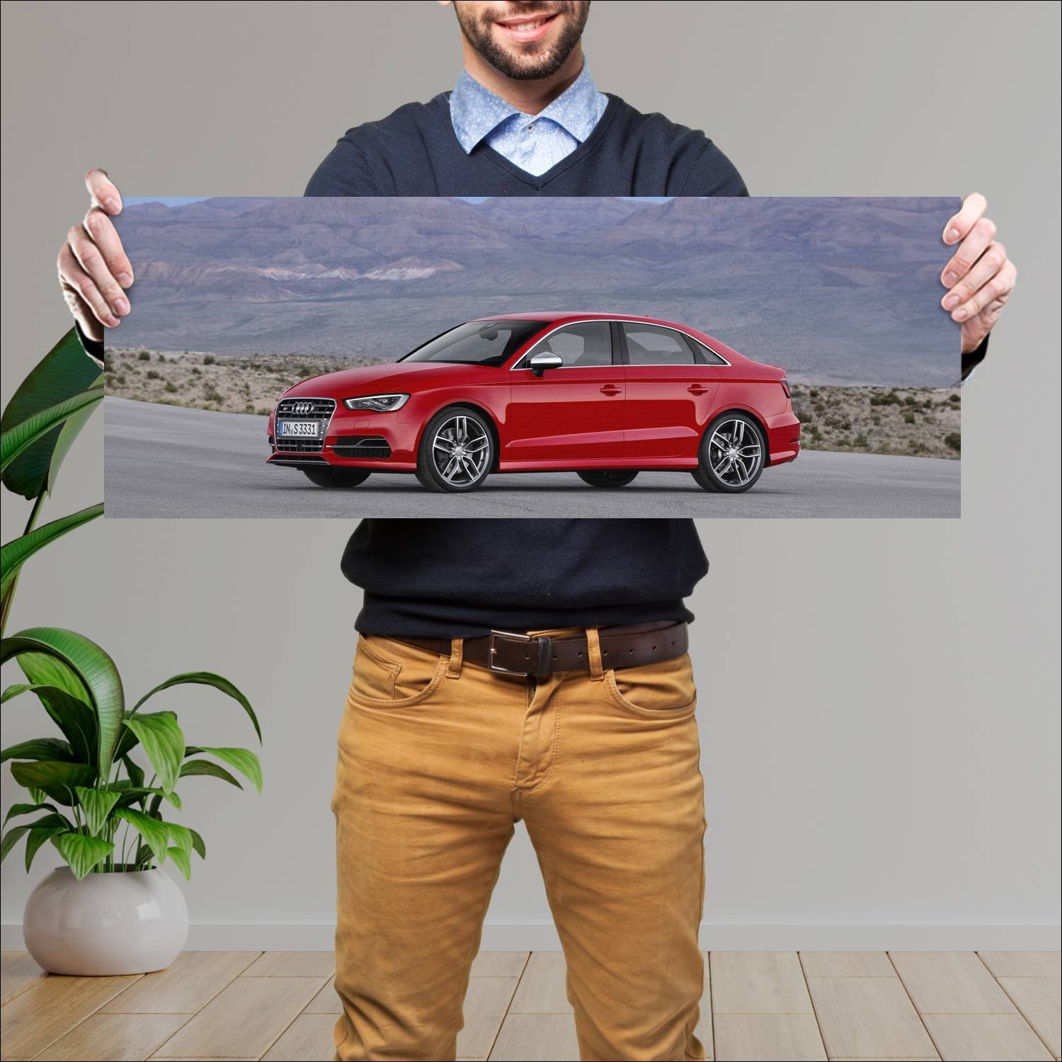 Cuadro grande 30x80cm 2013 audi s3 sedan auto 857 Audi